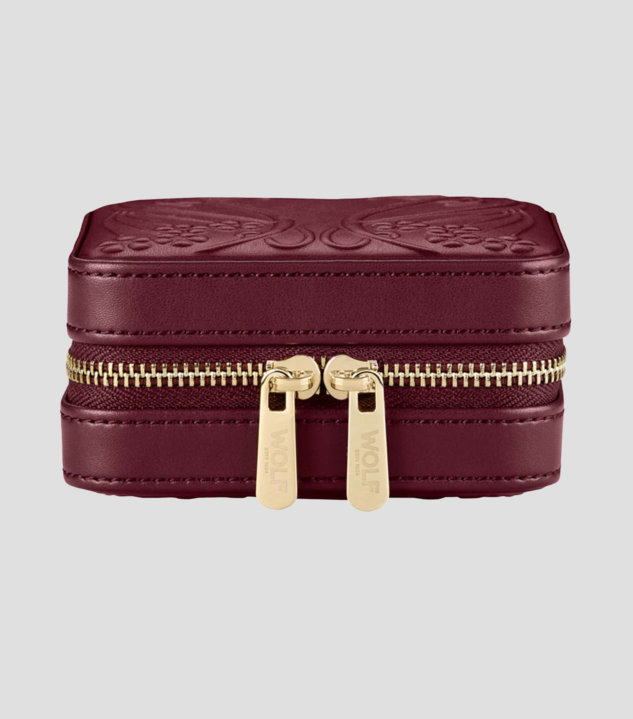 Estuche con cierre para Joyas Mediano WOLF X LIBERTY Burgundy