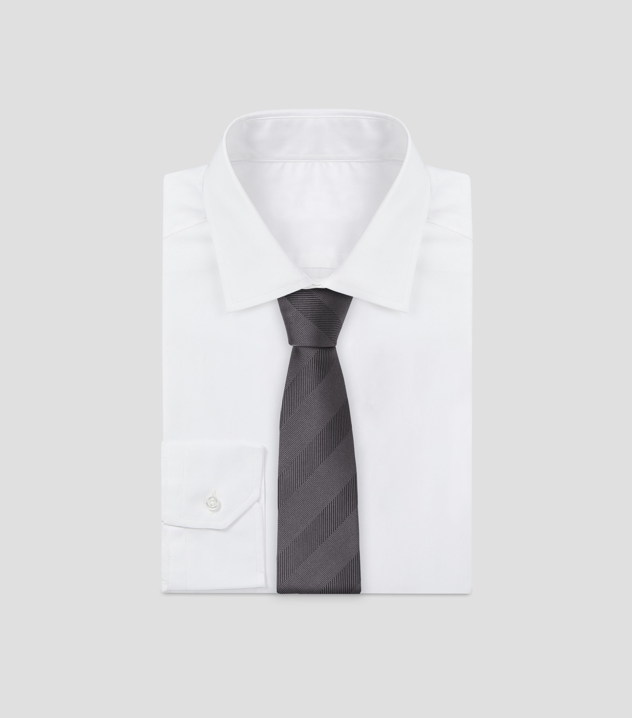 Corbata ancha en seda con rayas Brera