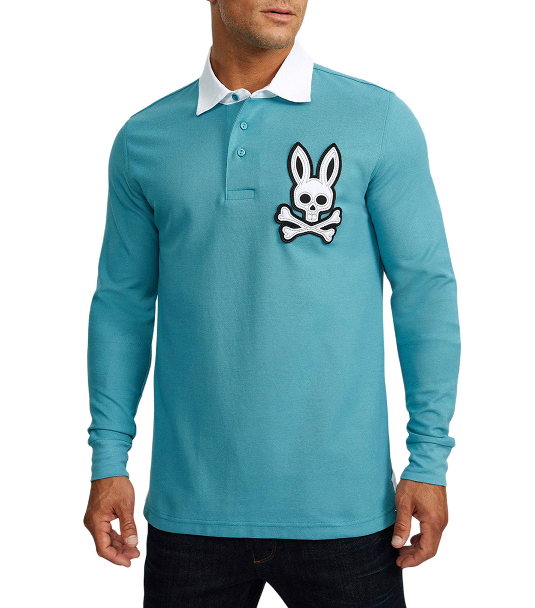 Psycho Bunny Playera Polo Derby manga larga Hombre
