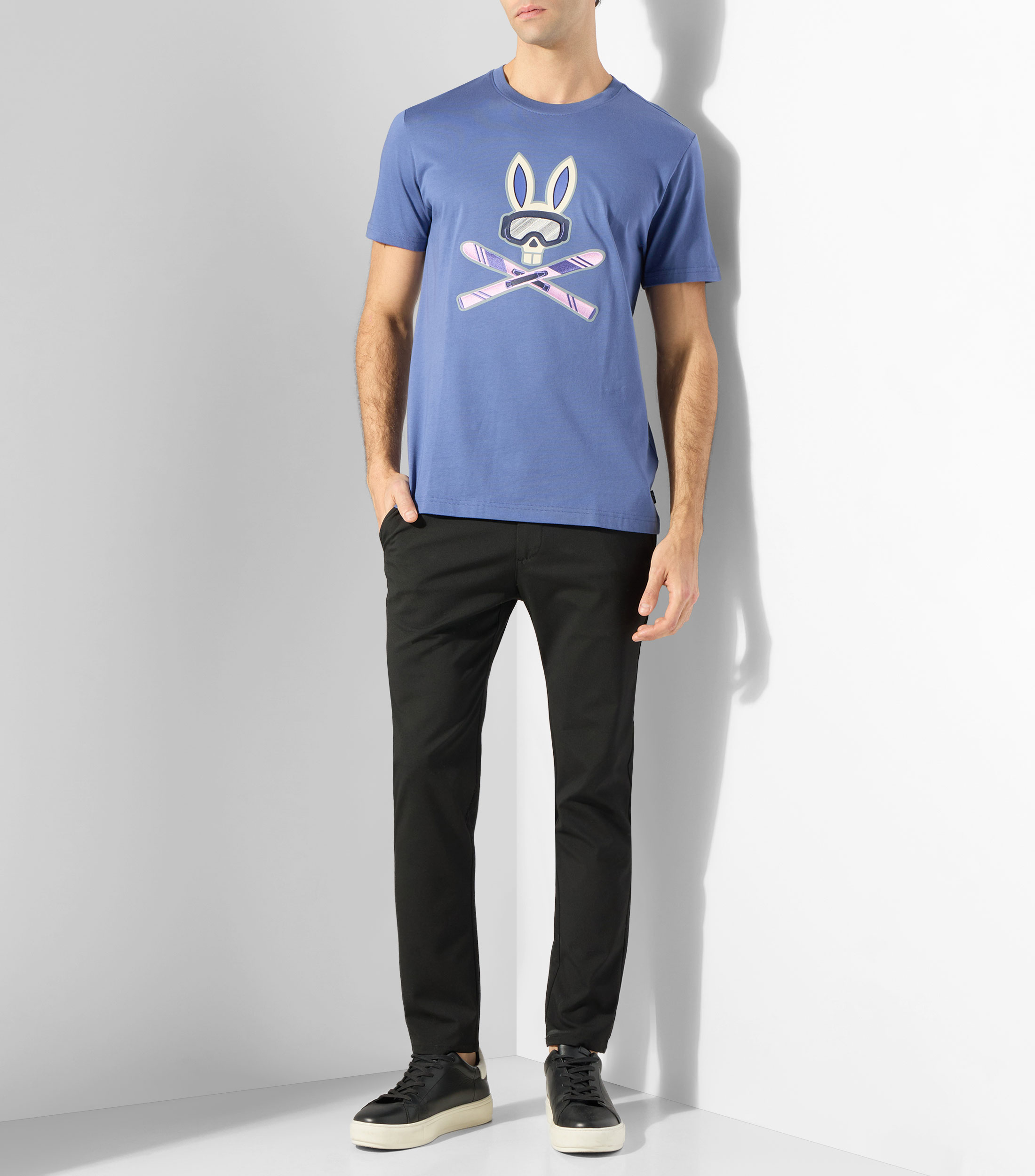 Playera cuello redondo manga corta estampada Hombre