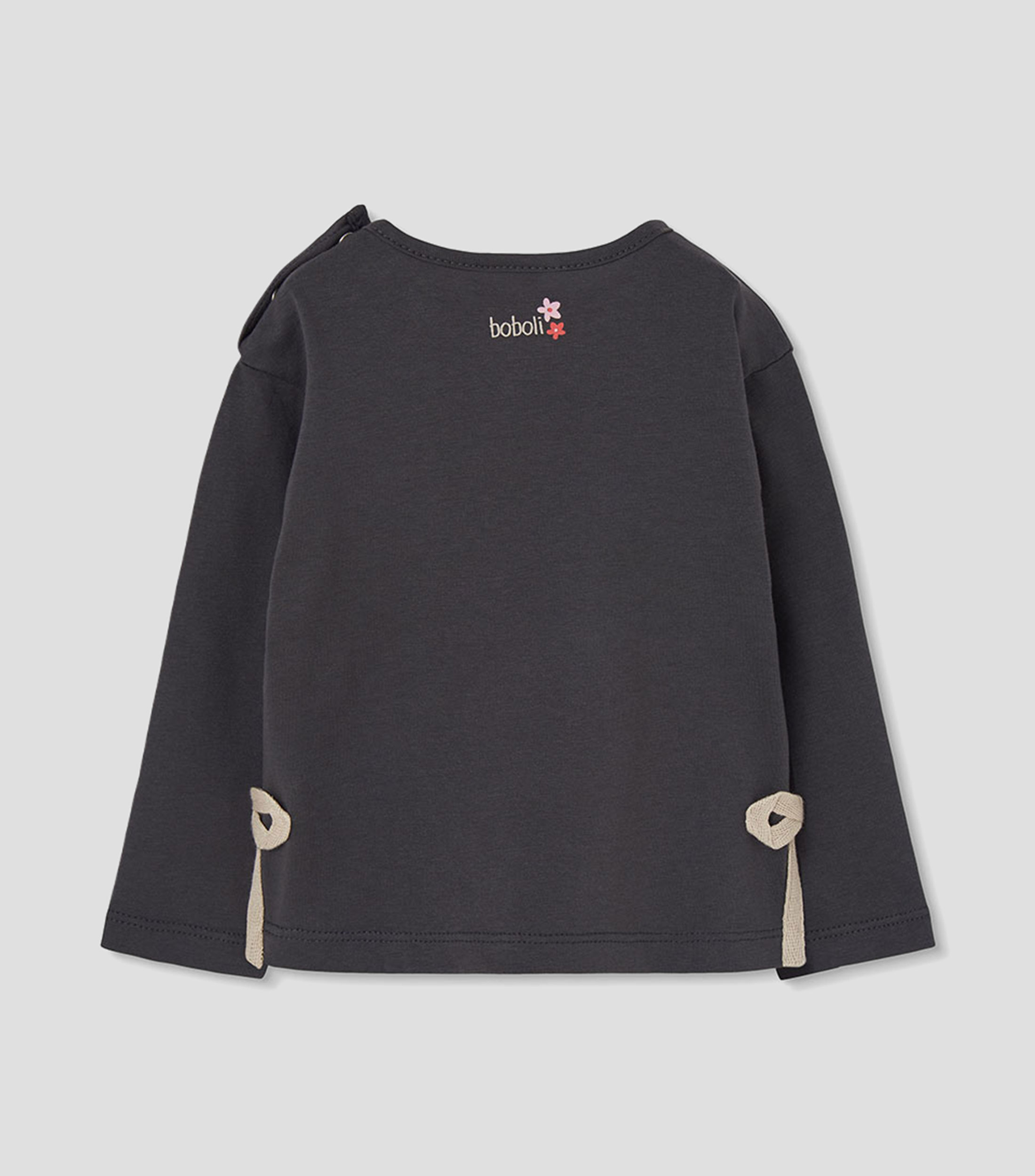 Playera de cuello redondo con manga larga estampada Niña