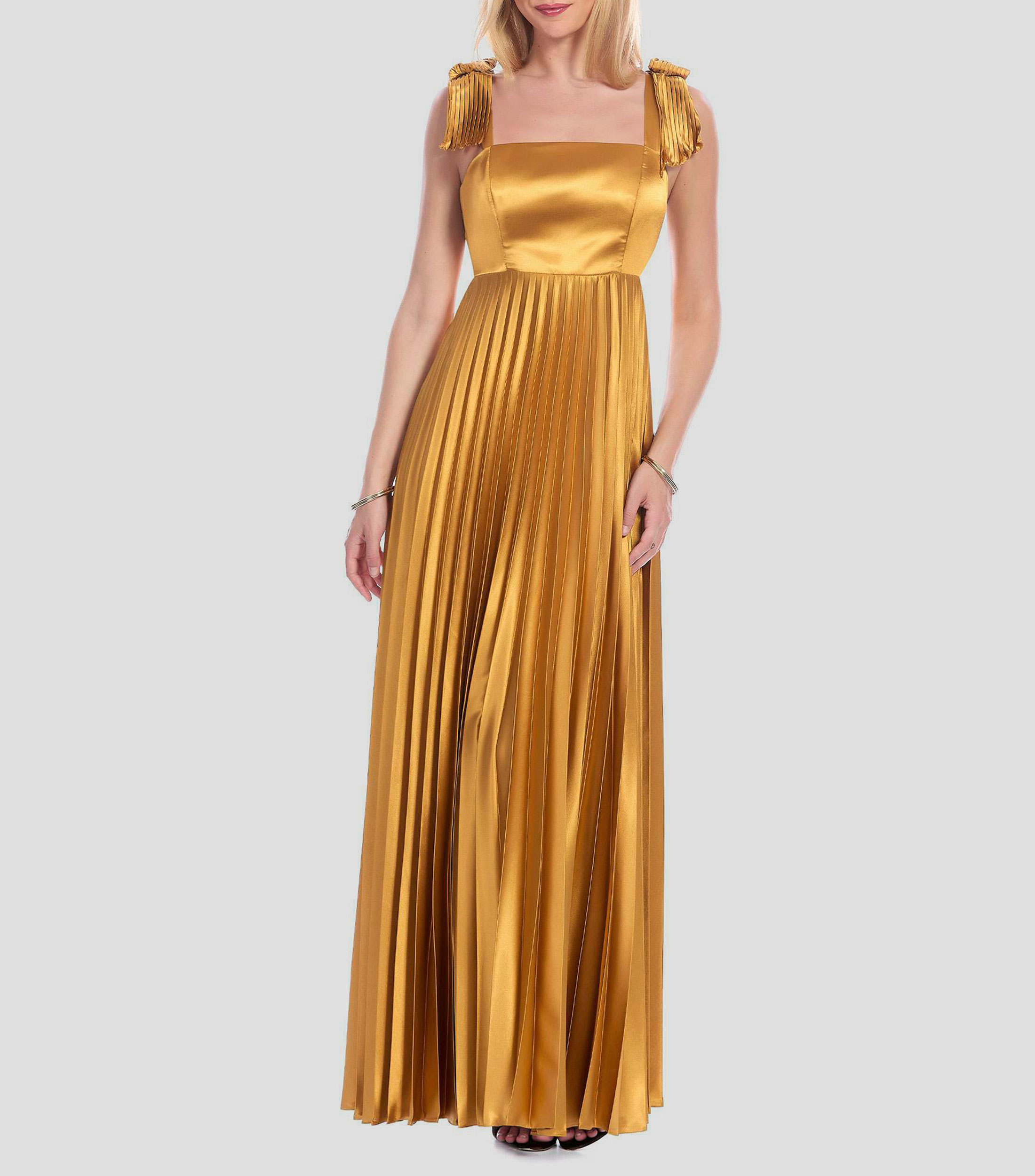 Vestido de fiesta largo liso Mujer