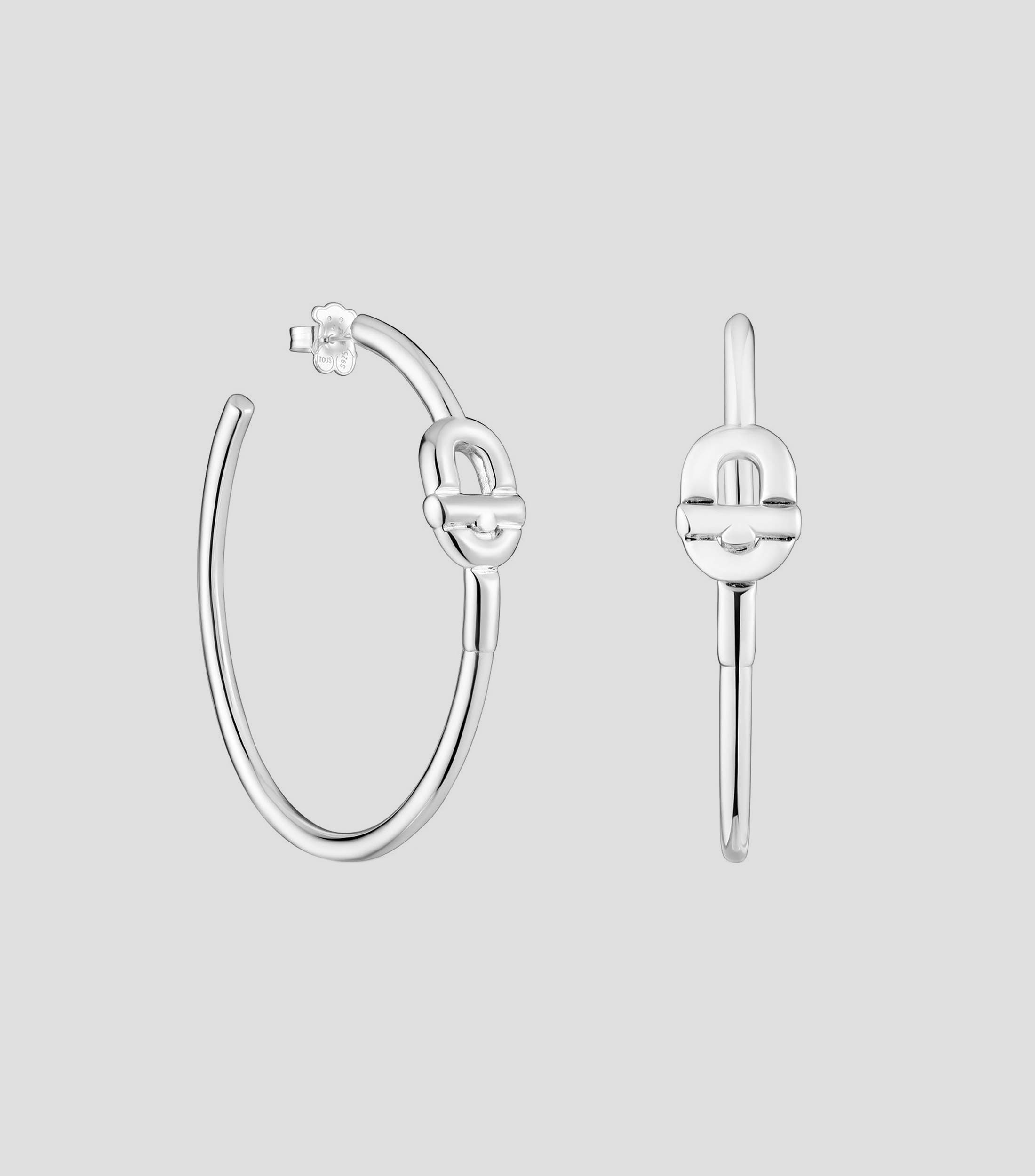 Aretes en plata aro largo Manifesto Mujer
