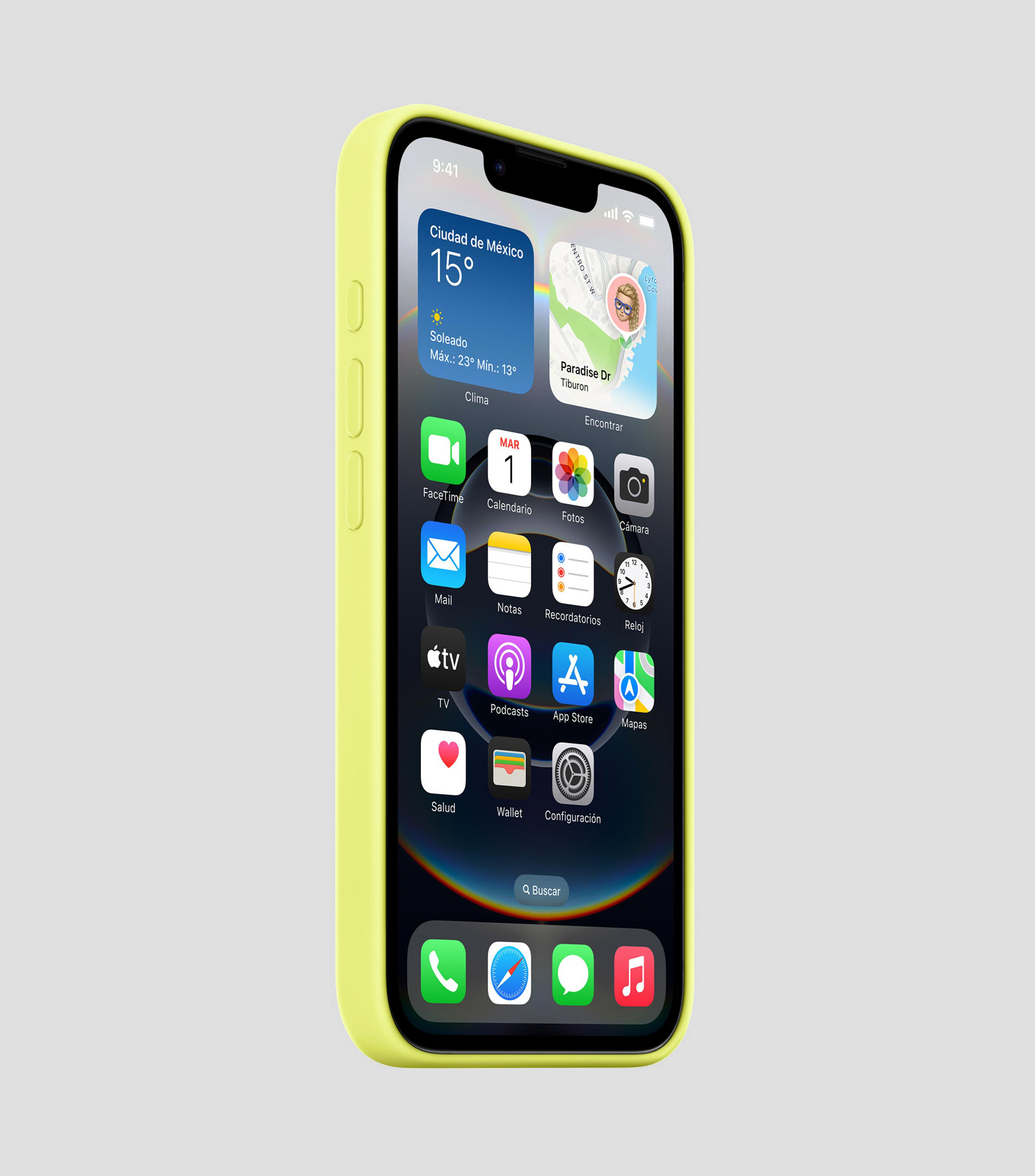 Funda para iPhone 16e amarillo neón