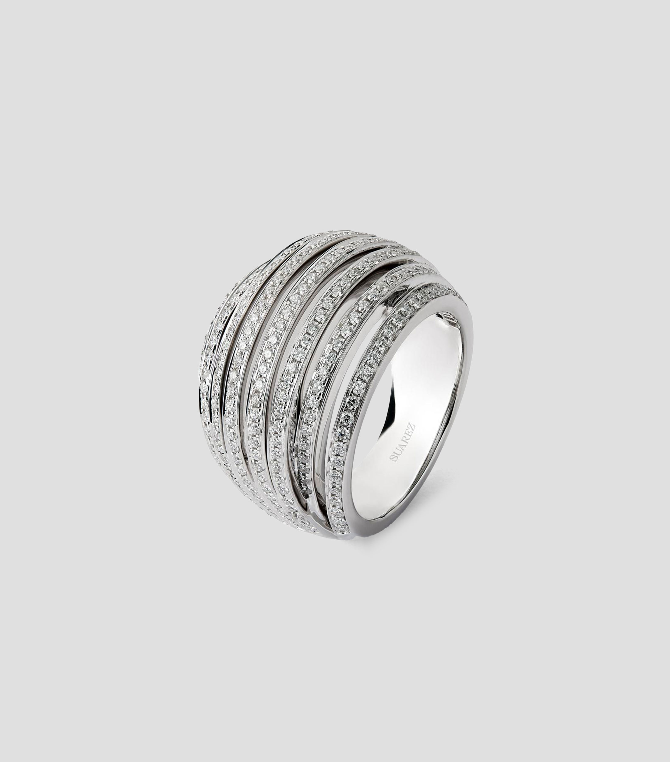 Anillo multibrazo en Oro blanco de 18 Kilates con 254 diamantes en talla brillante Mujer