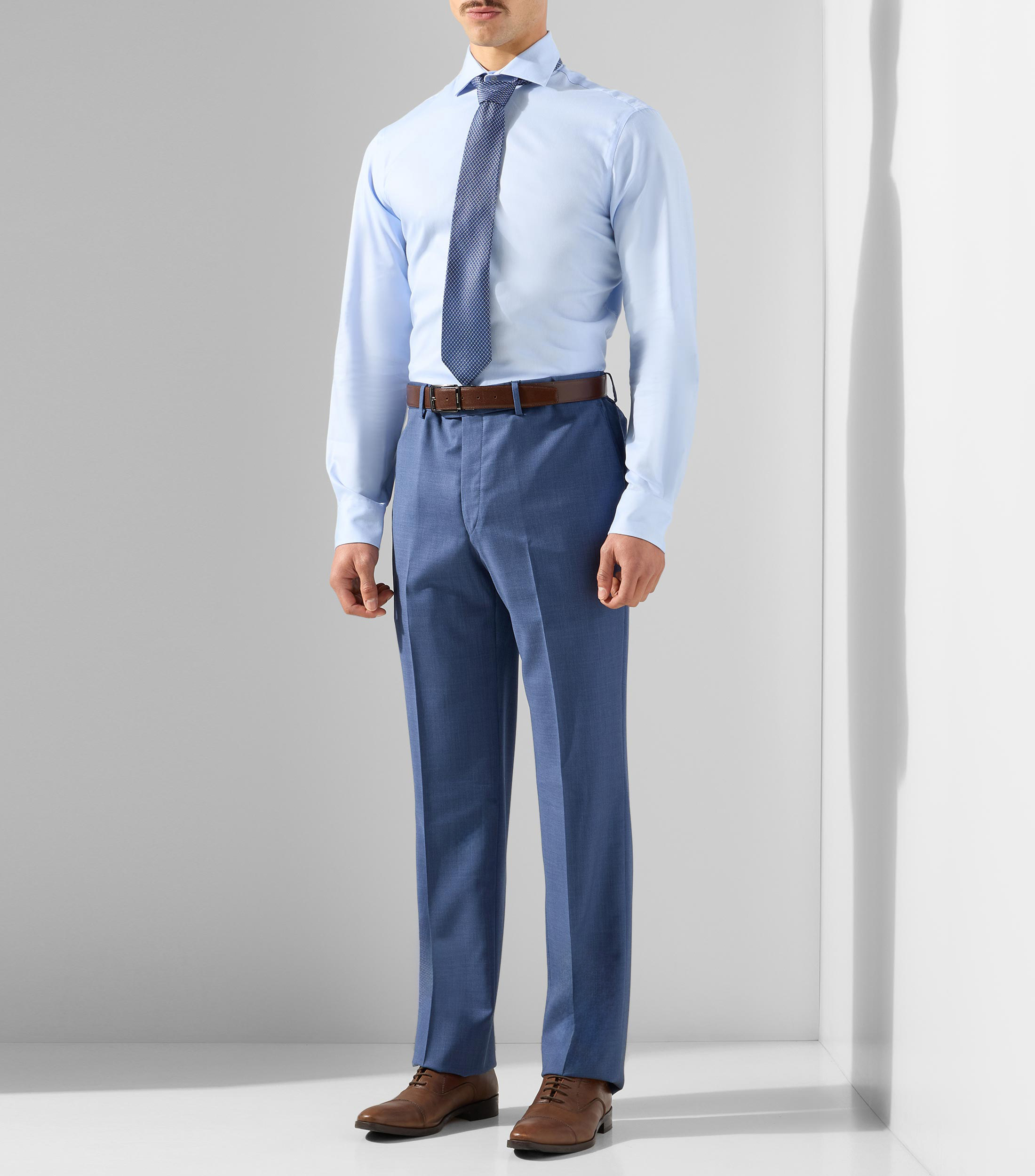 Camisa formal con microdiseños manga larga Hombre