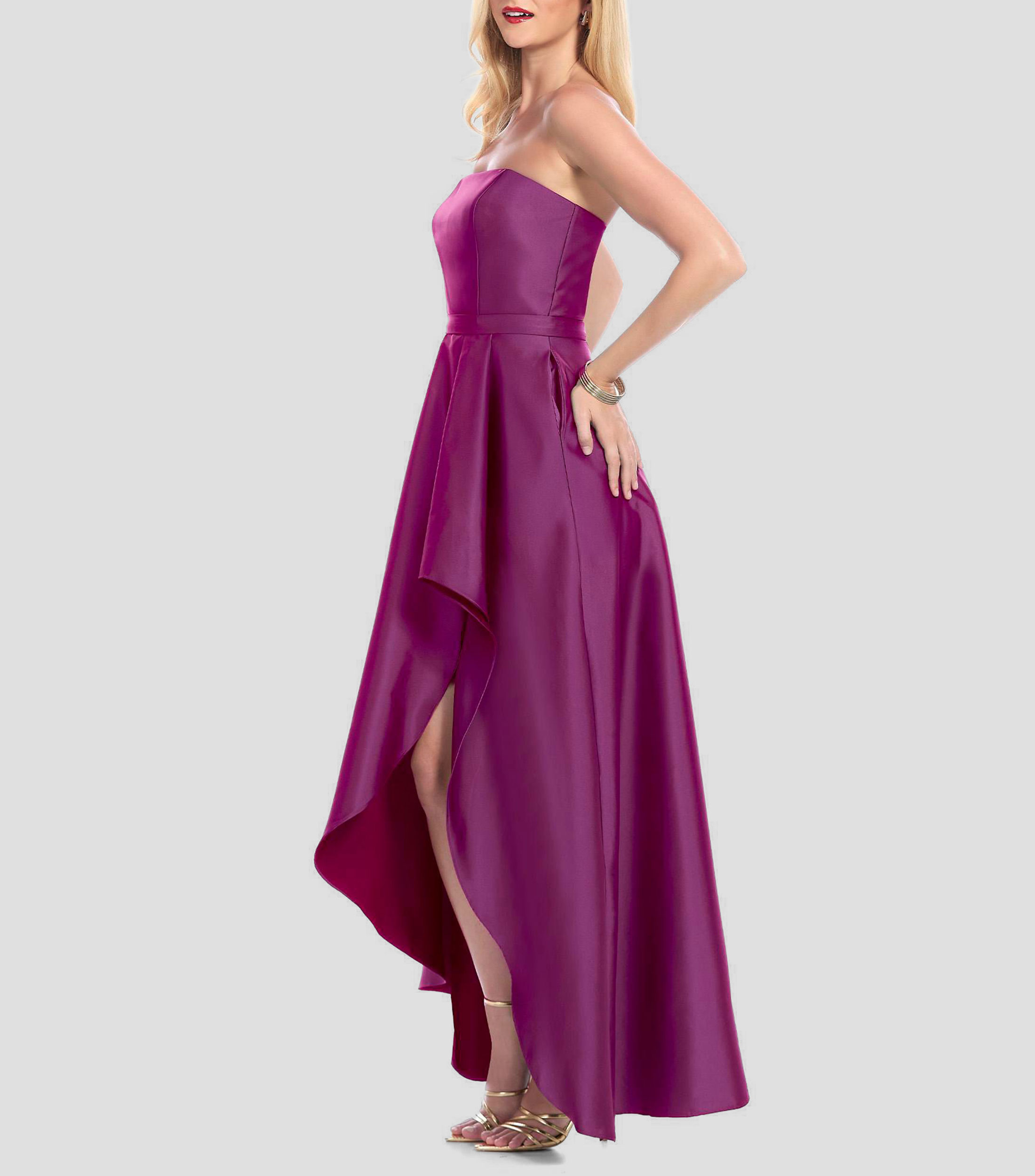 Vestido de fiesta largo liso Mujer
