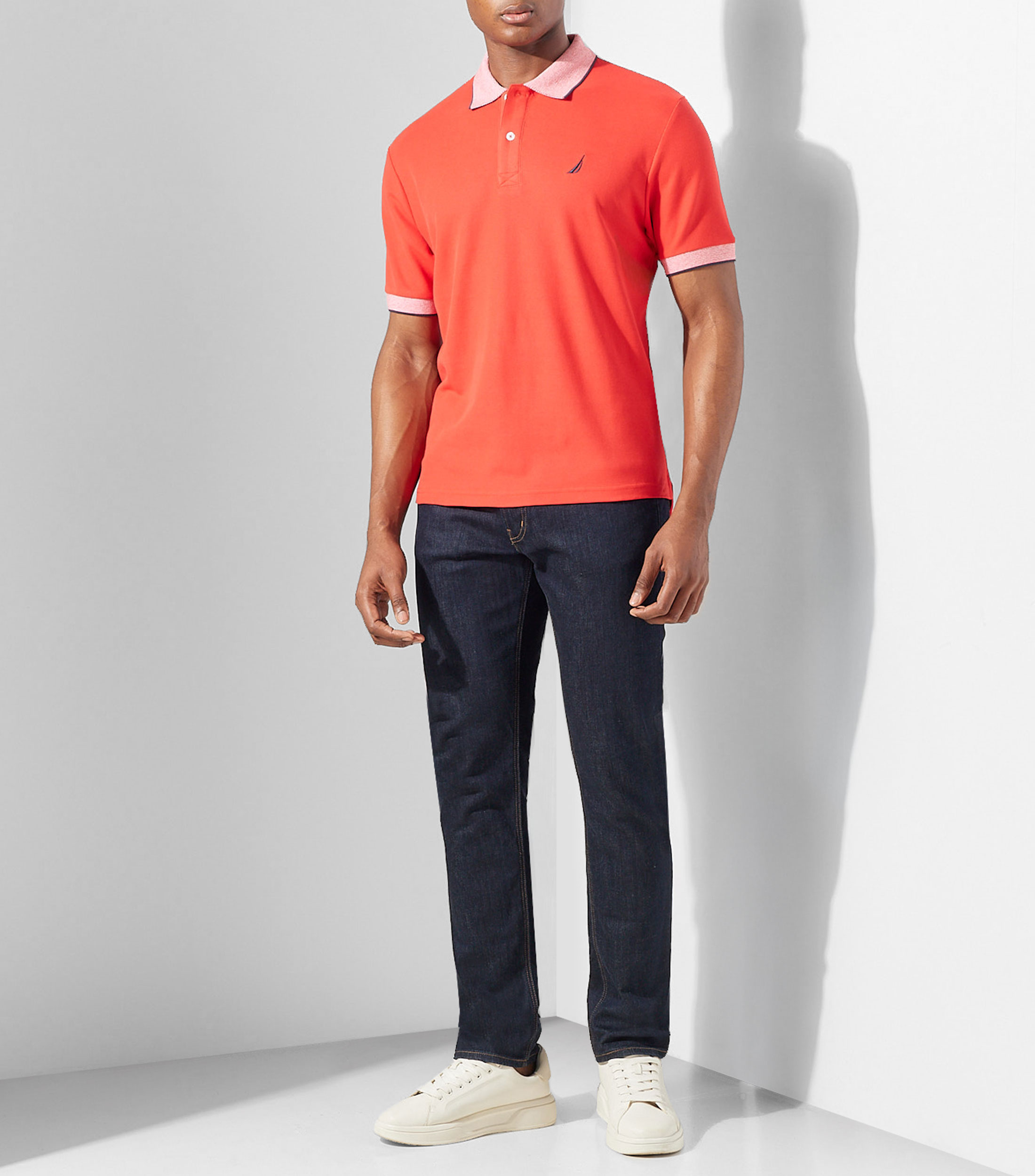 Playera tipo polo manga corta lisa Hombre