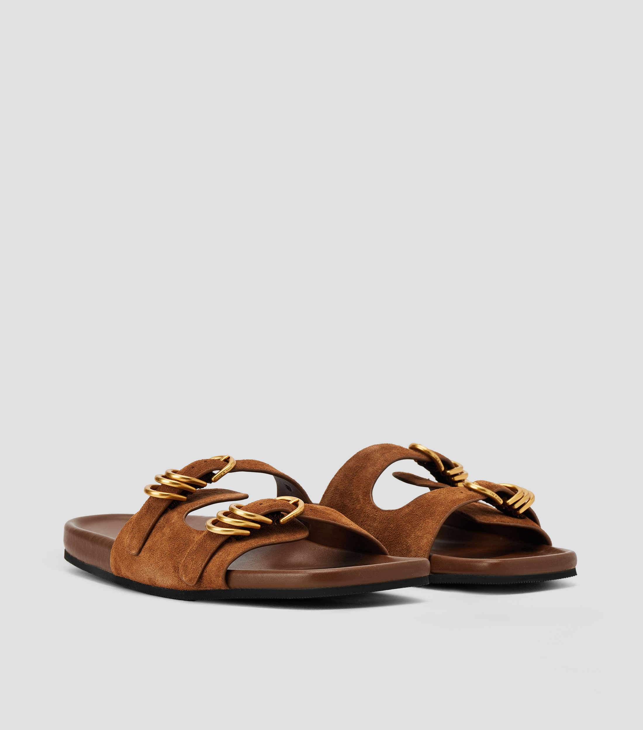 Sandalias planas en piel Mujer