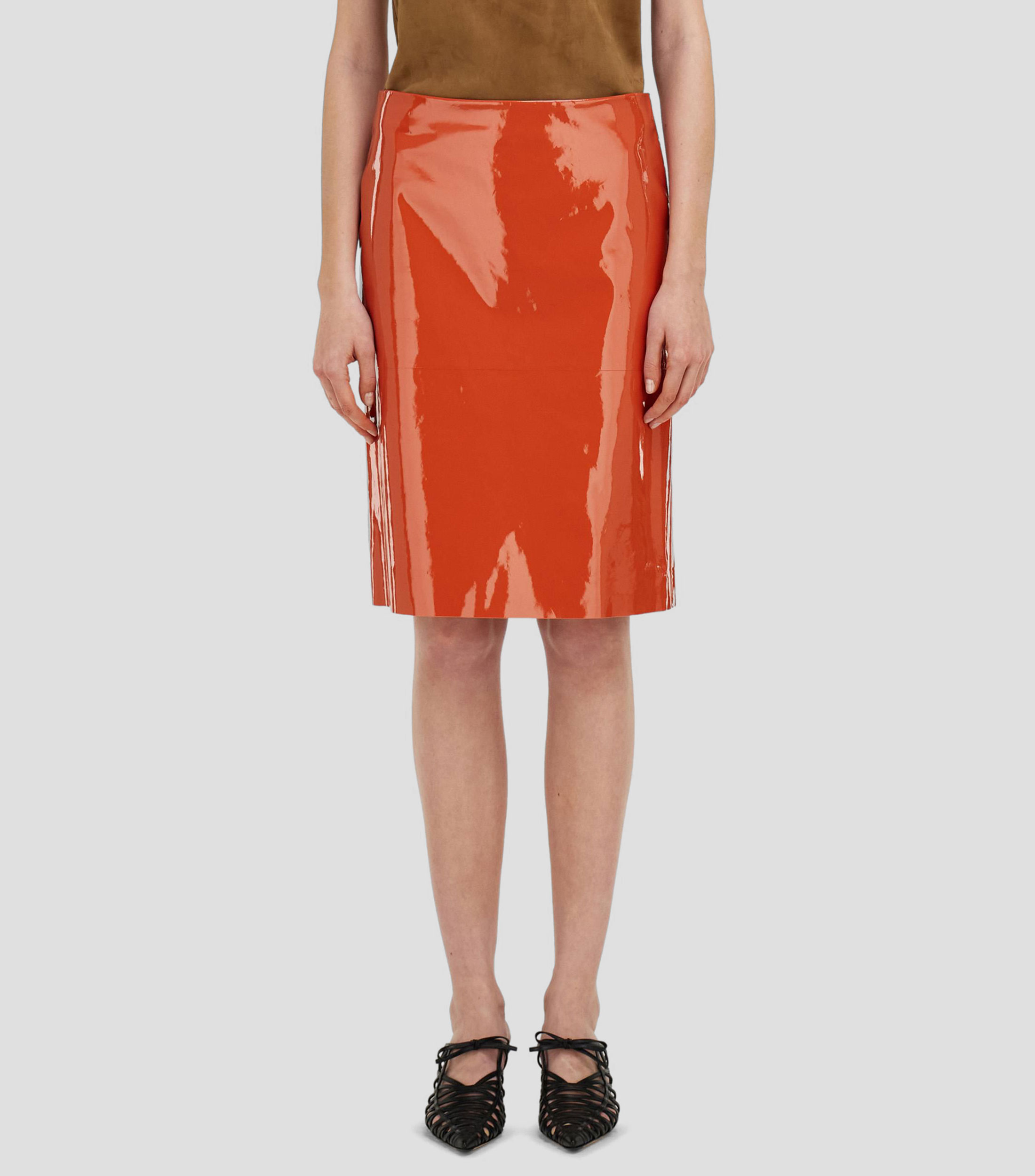 Falda midi lisa Mujer