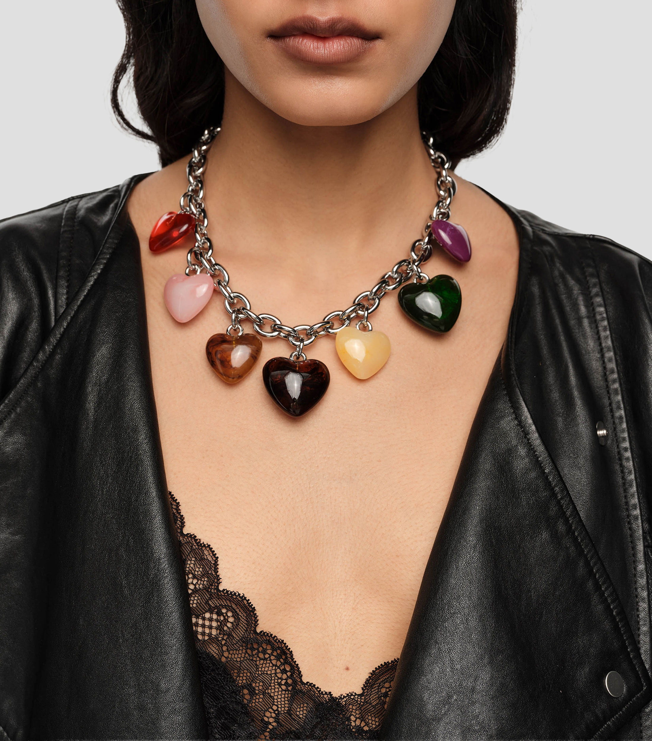 Collar con corazones Mujer