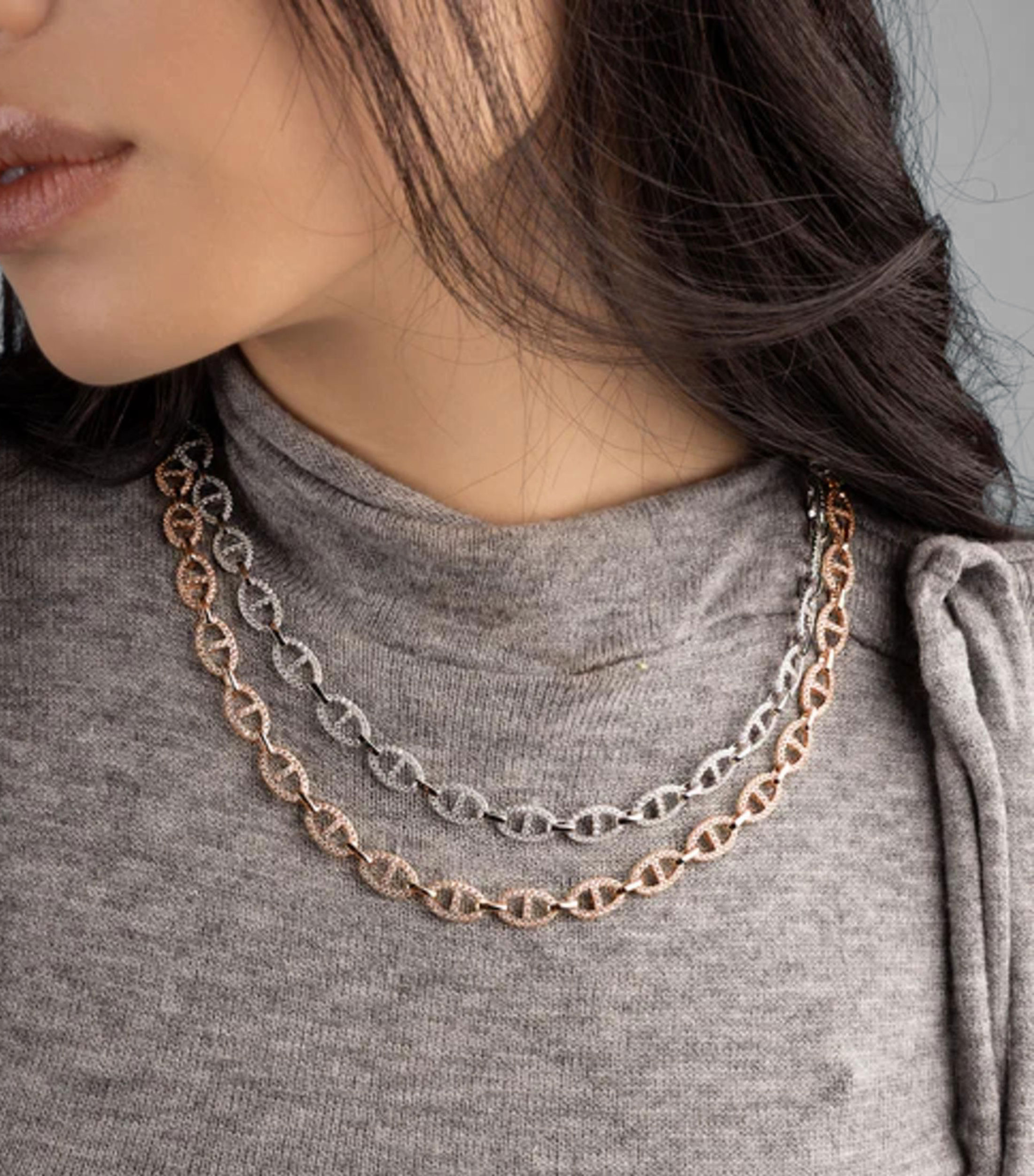 Collar Eslabonado con Circonitas Mujer