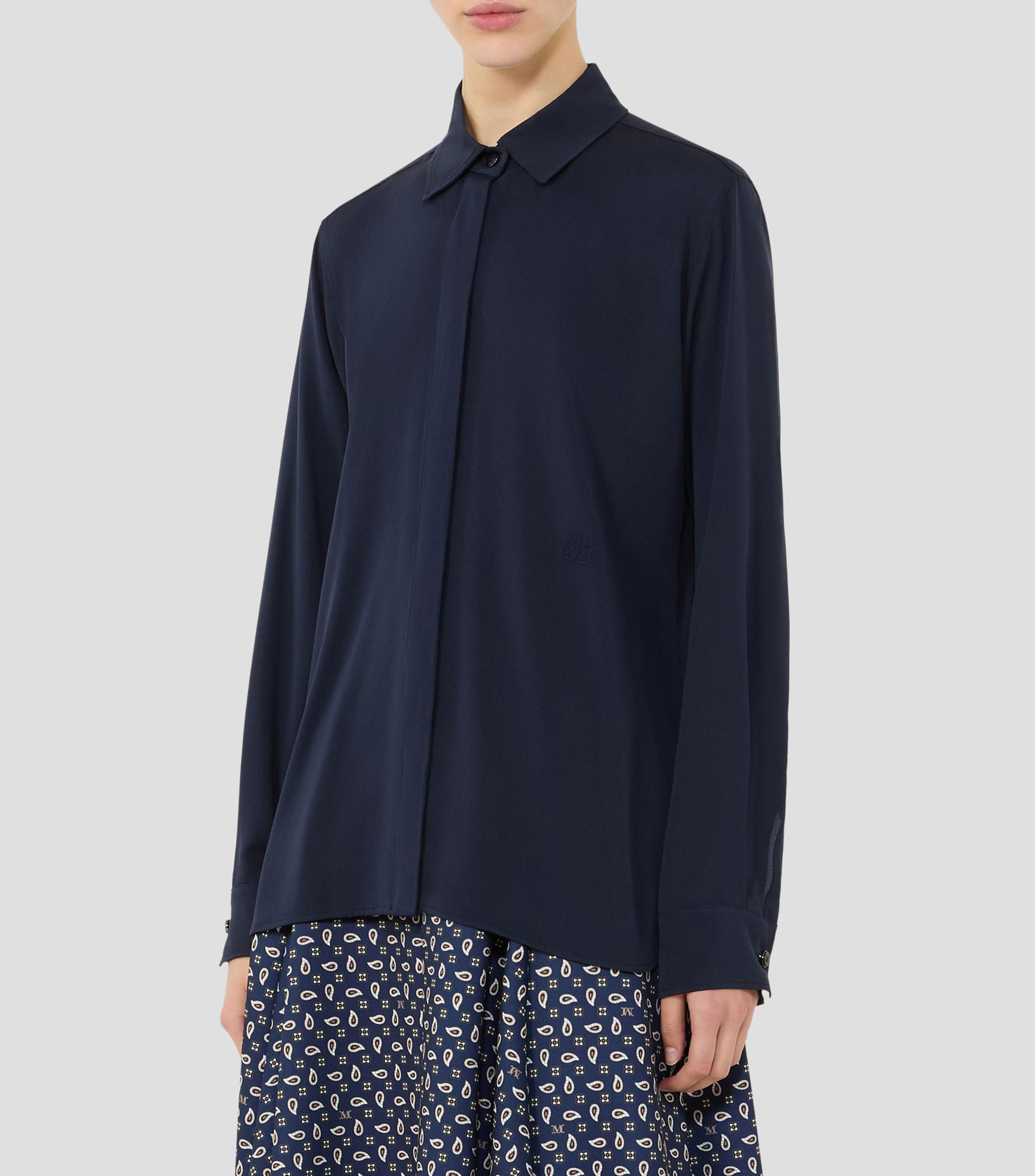 Camisa liso manga larga Mujer