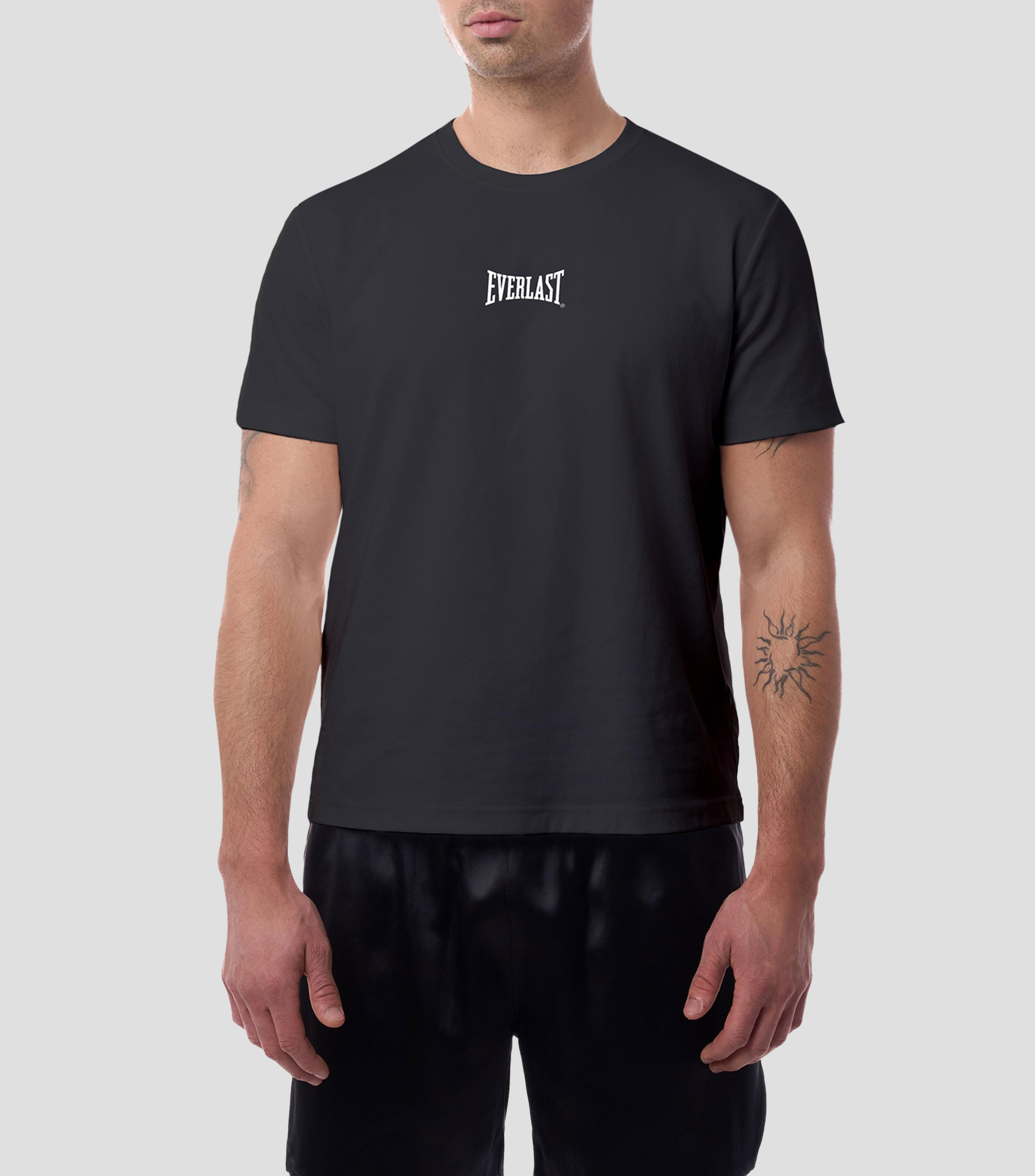 Playera para entrenamiento de cuello redondo y manga corta con lisa Hombre