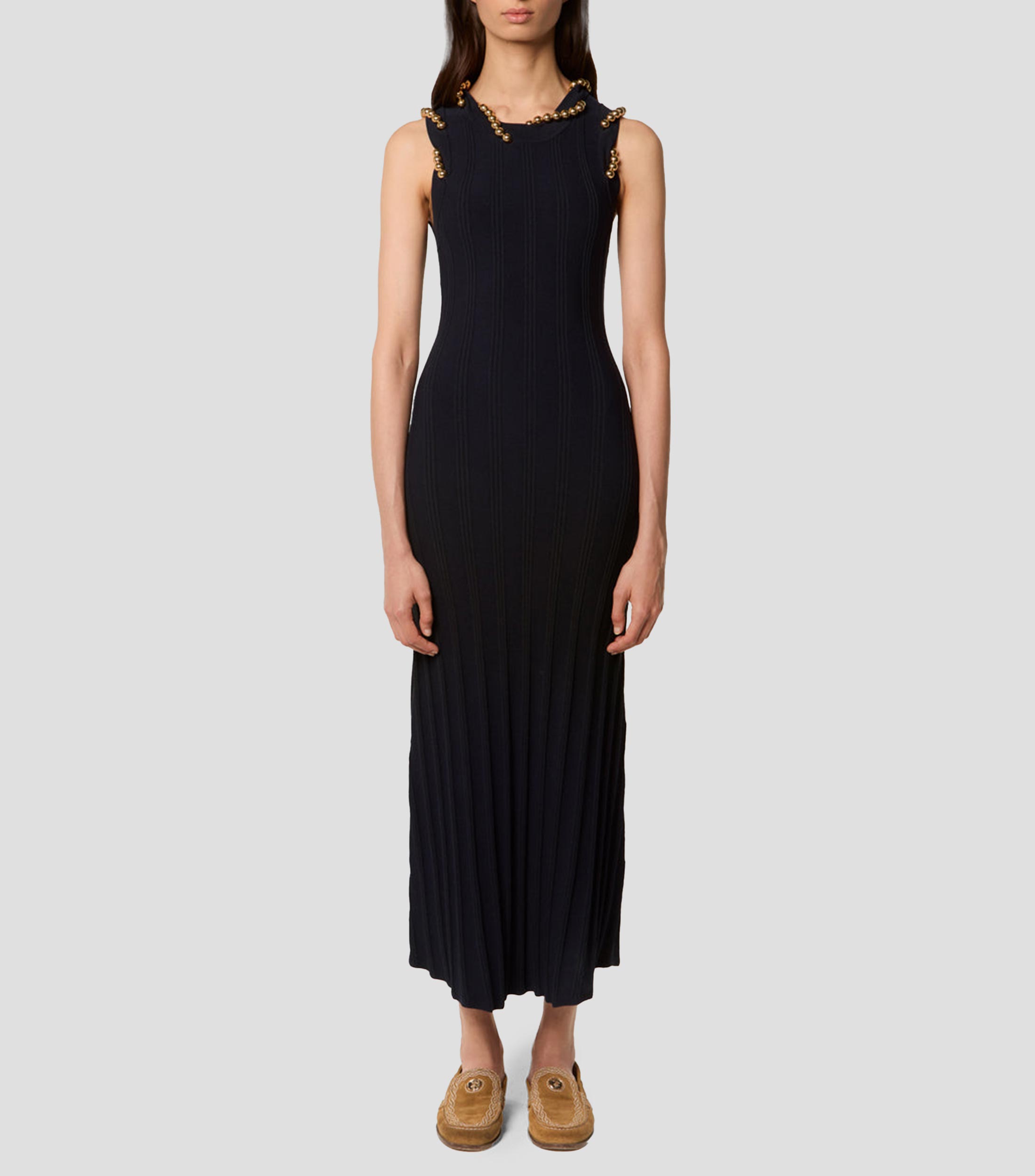 Vestido largo liso Mujer