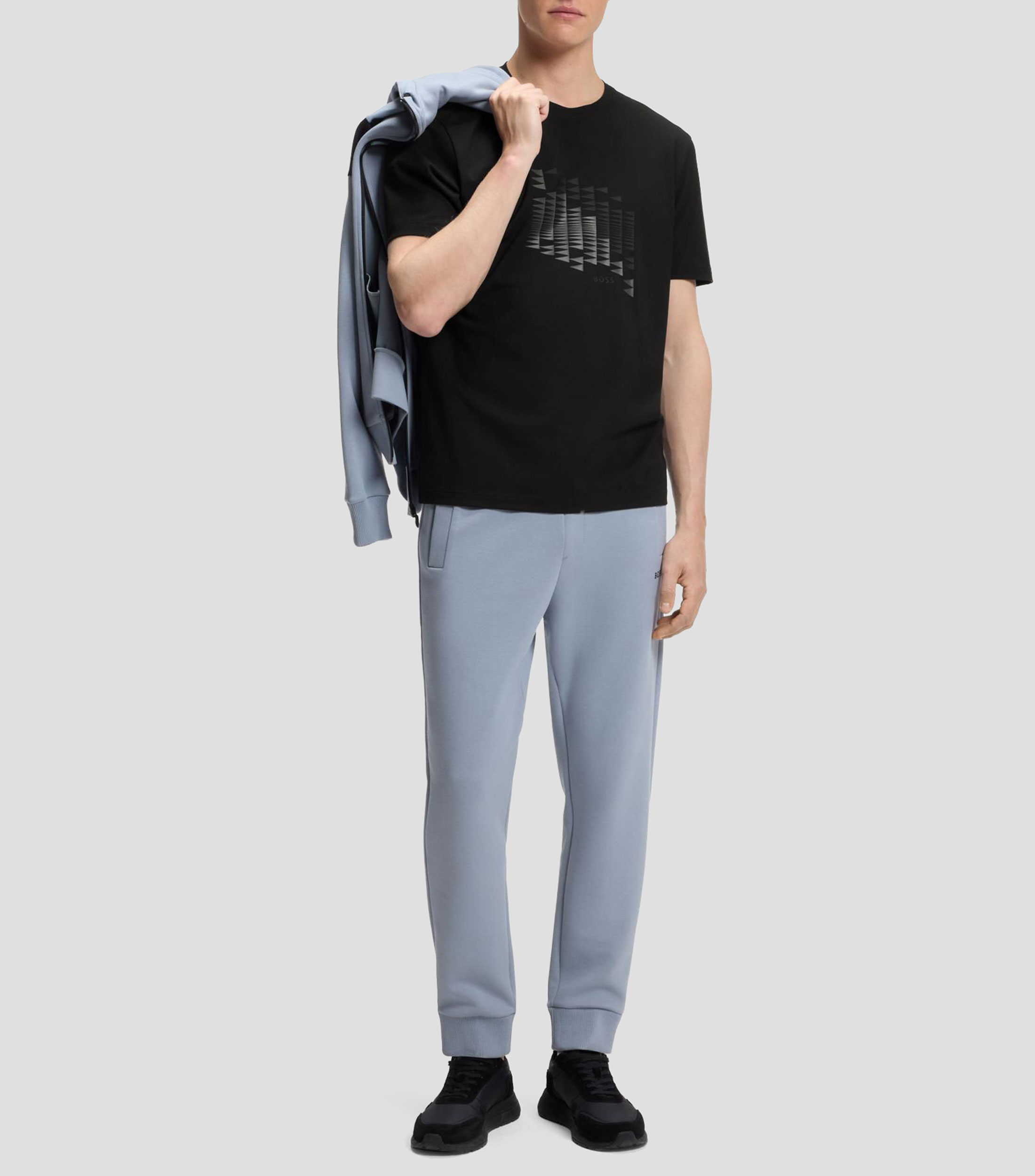 Playera de algodón elástico con ilustración de bandera Hombre