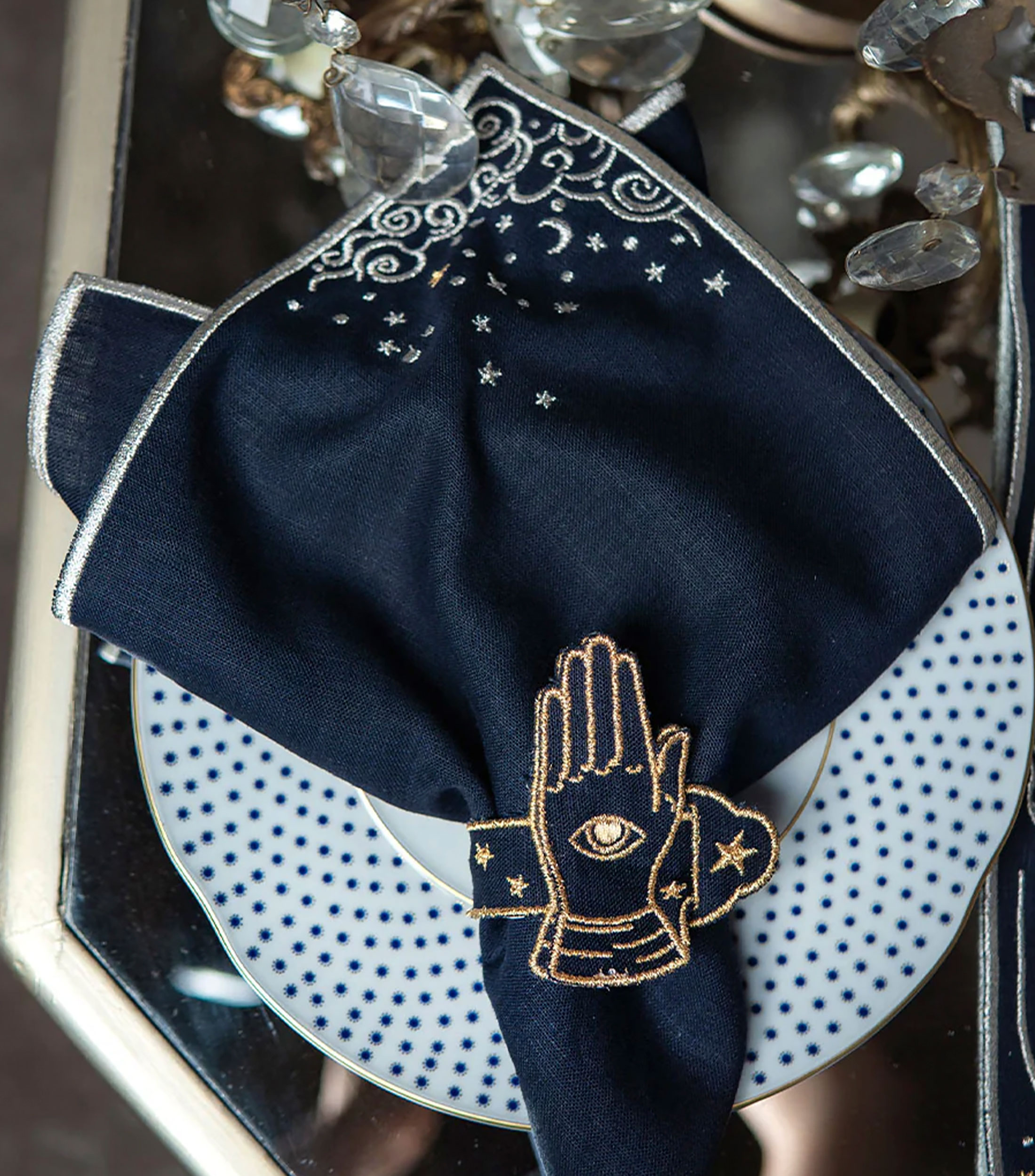 Set de 4 servilleteros Talismán azules