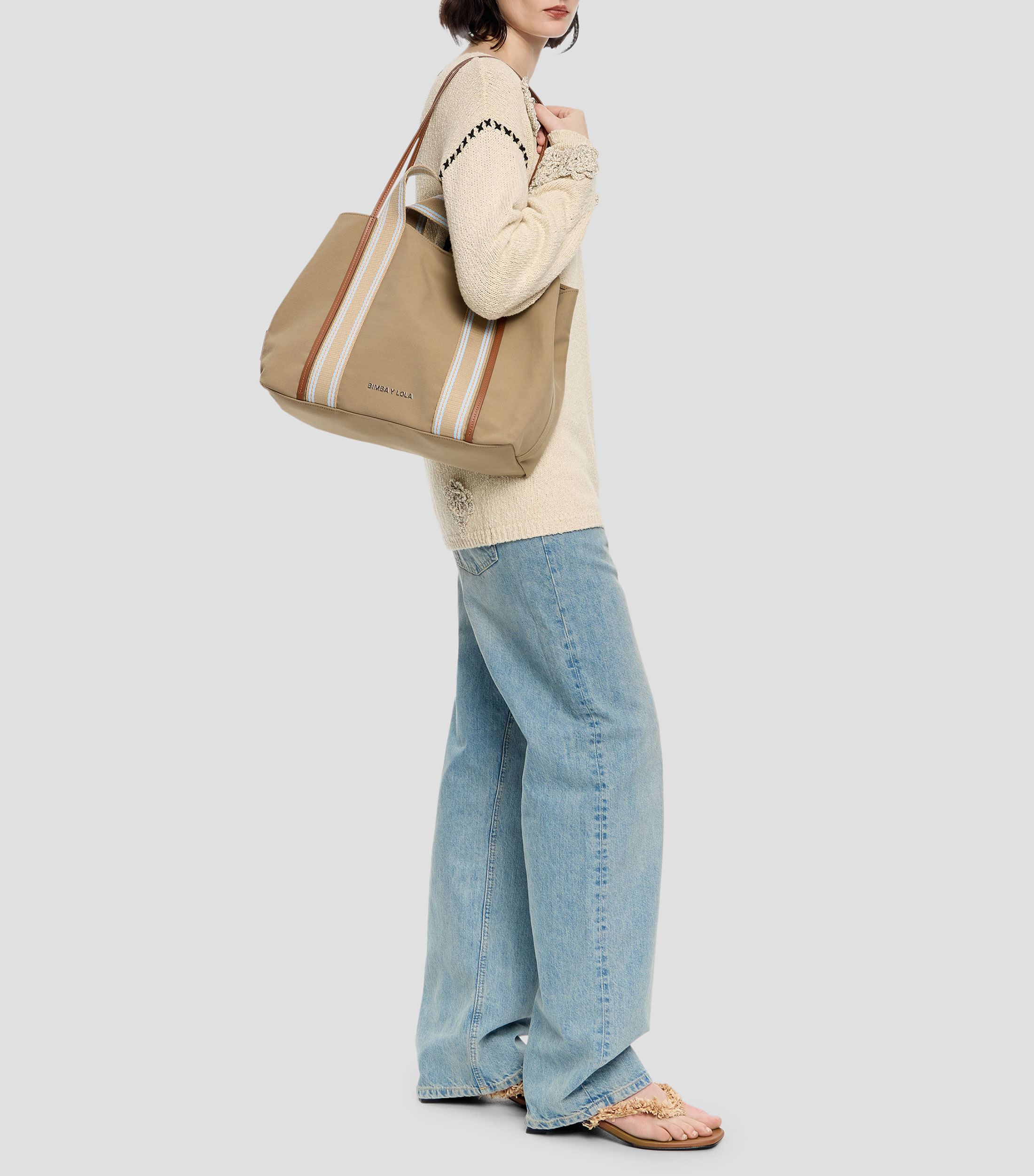 Bolsa Shoulder Chihuahua grande gabardina camel Mujer