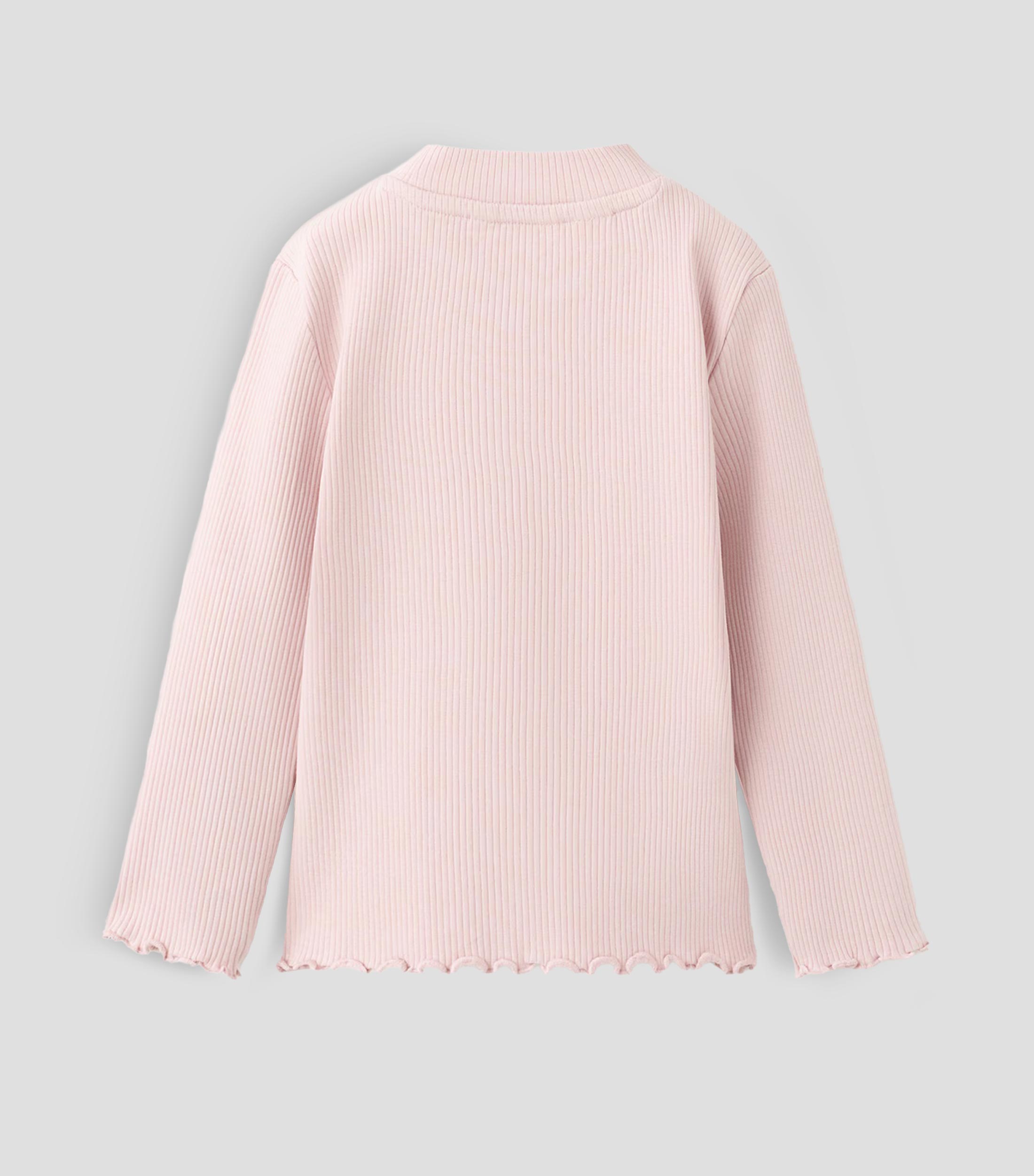Playera cuello redondo manga larga liso Niña