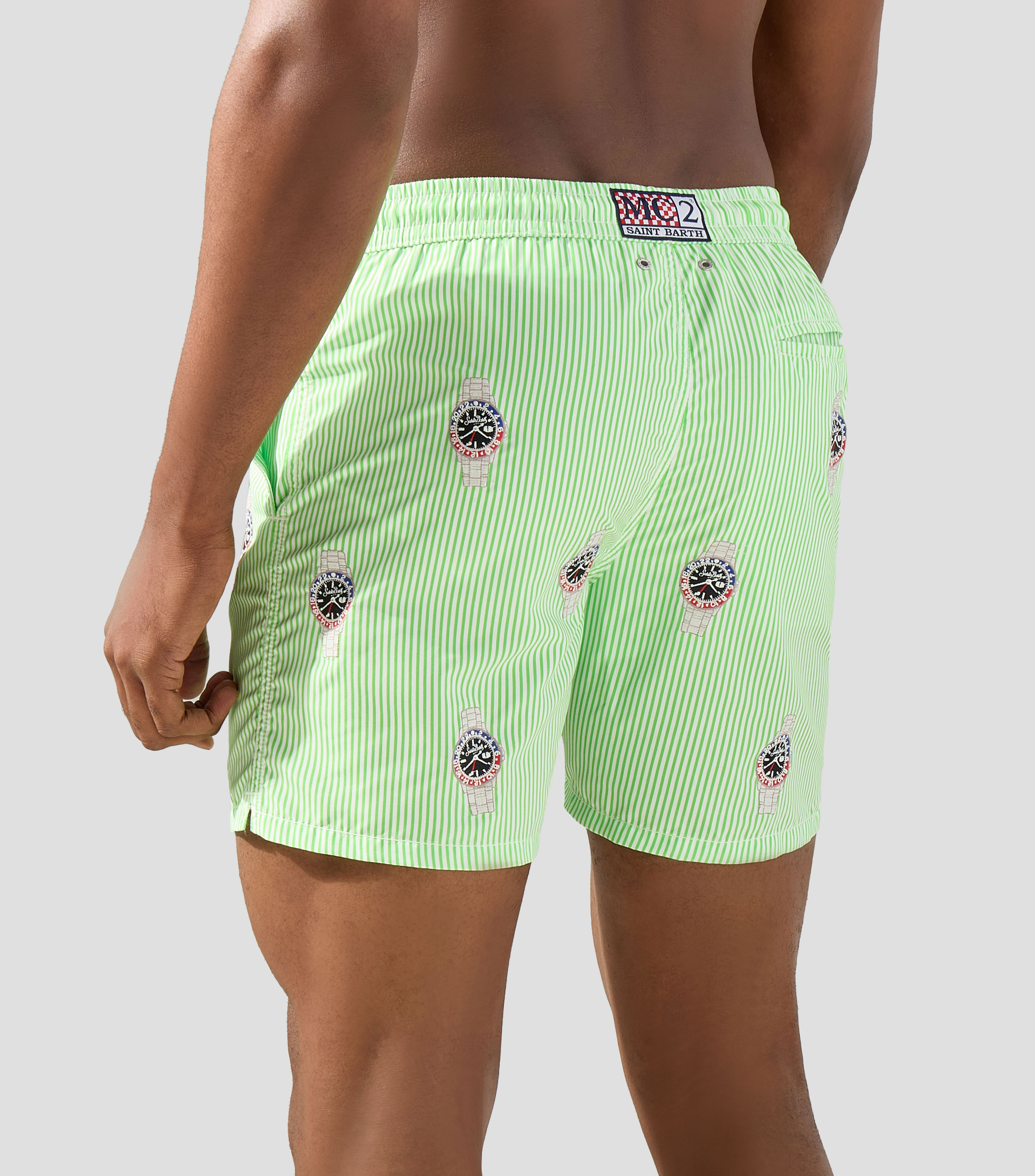 Traje de baño corto con estampado Hombre