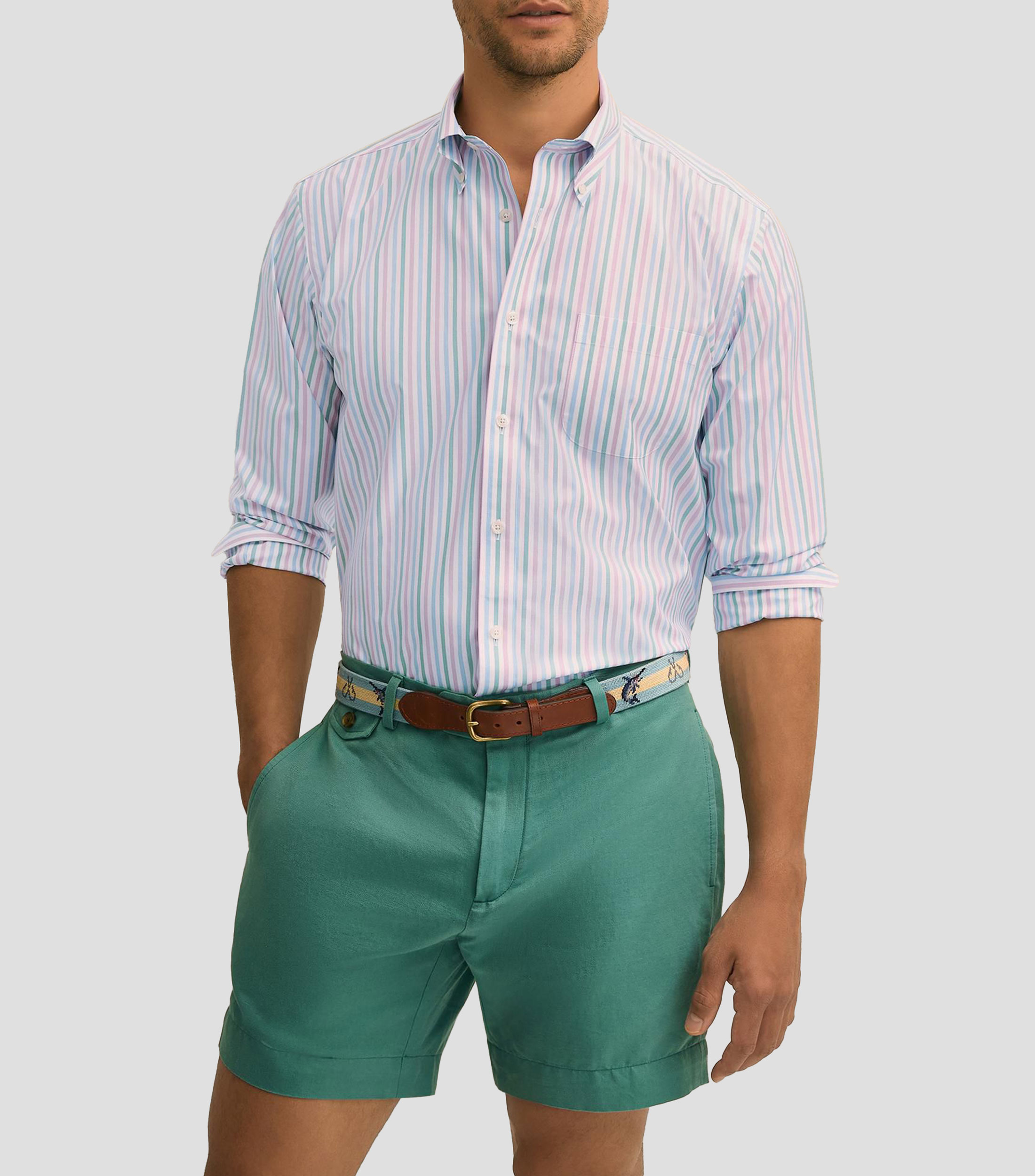 Camisa rayas manga larga Hombre