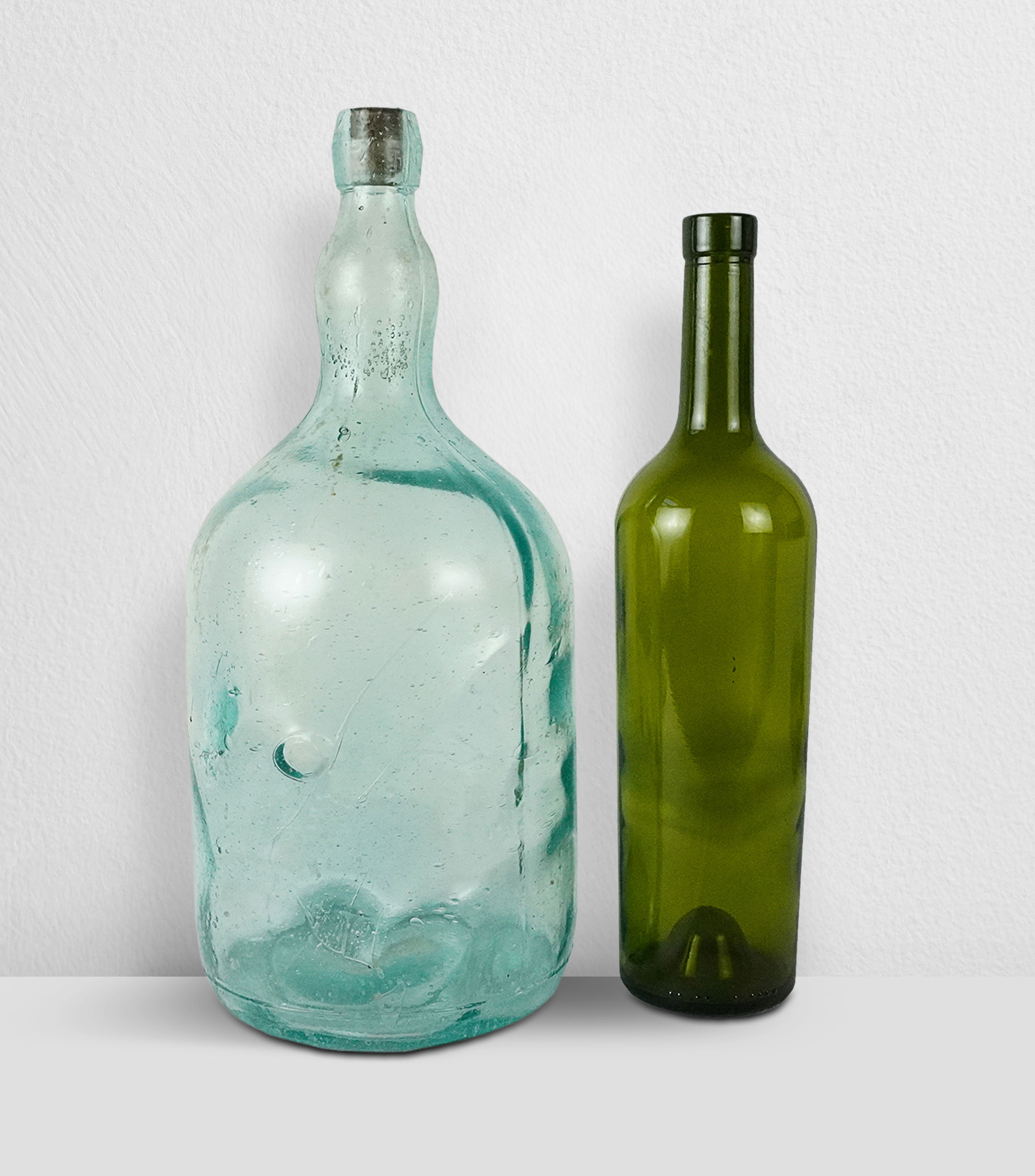 Botella decorativa en vidrio soplado