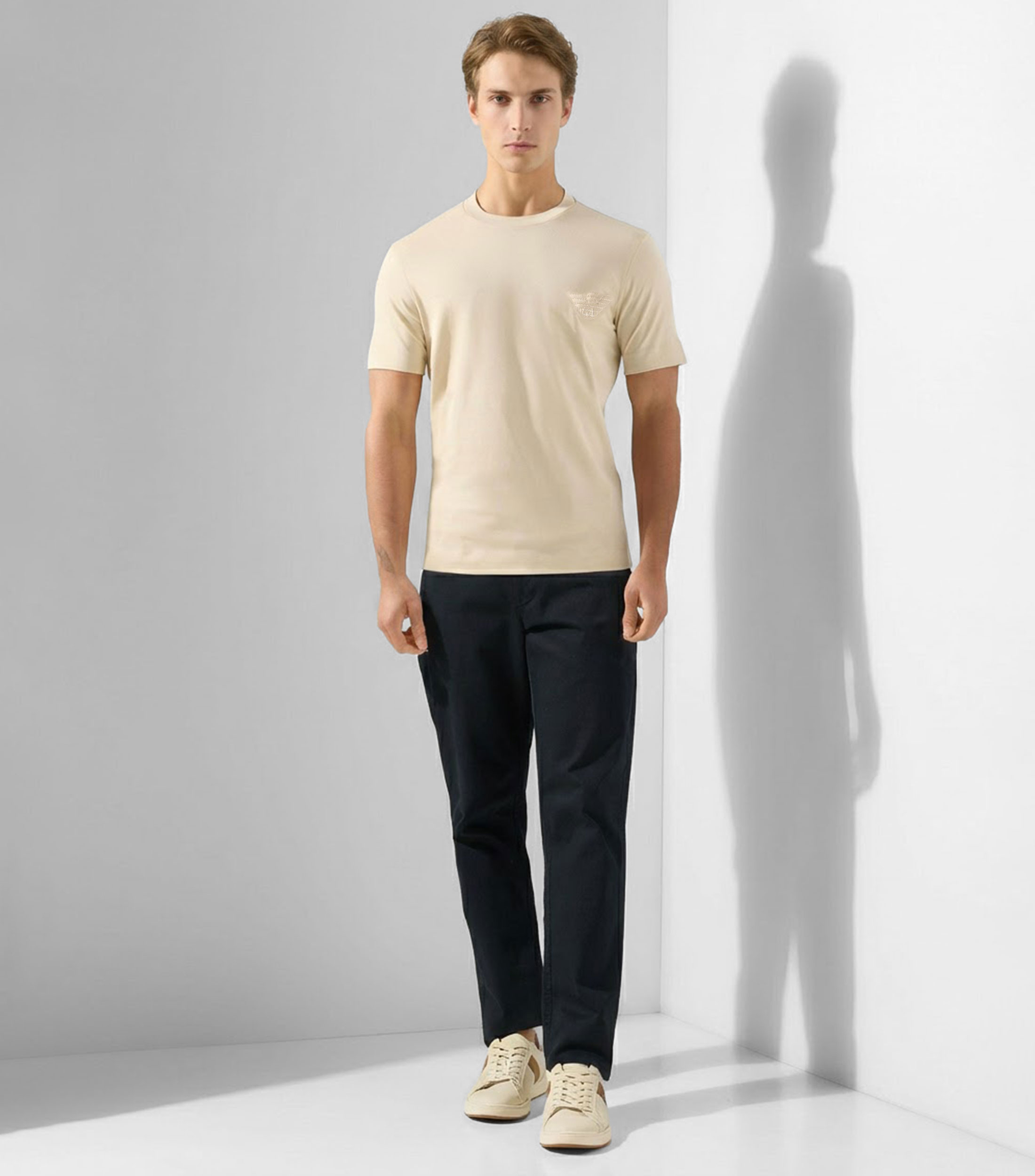 Playera cuello redondo manga corta lisa Hombre