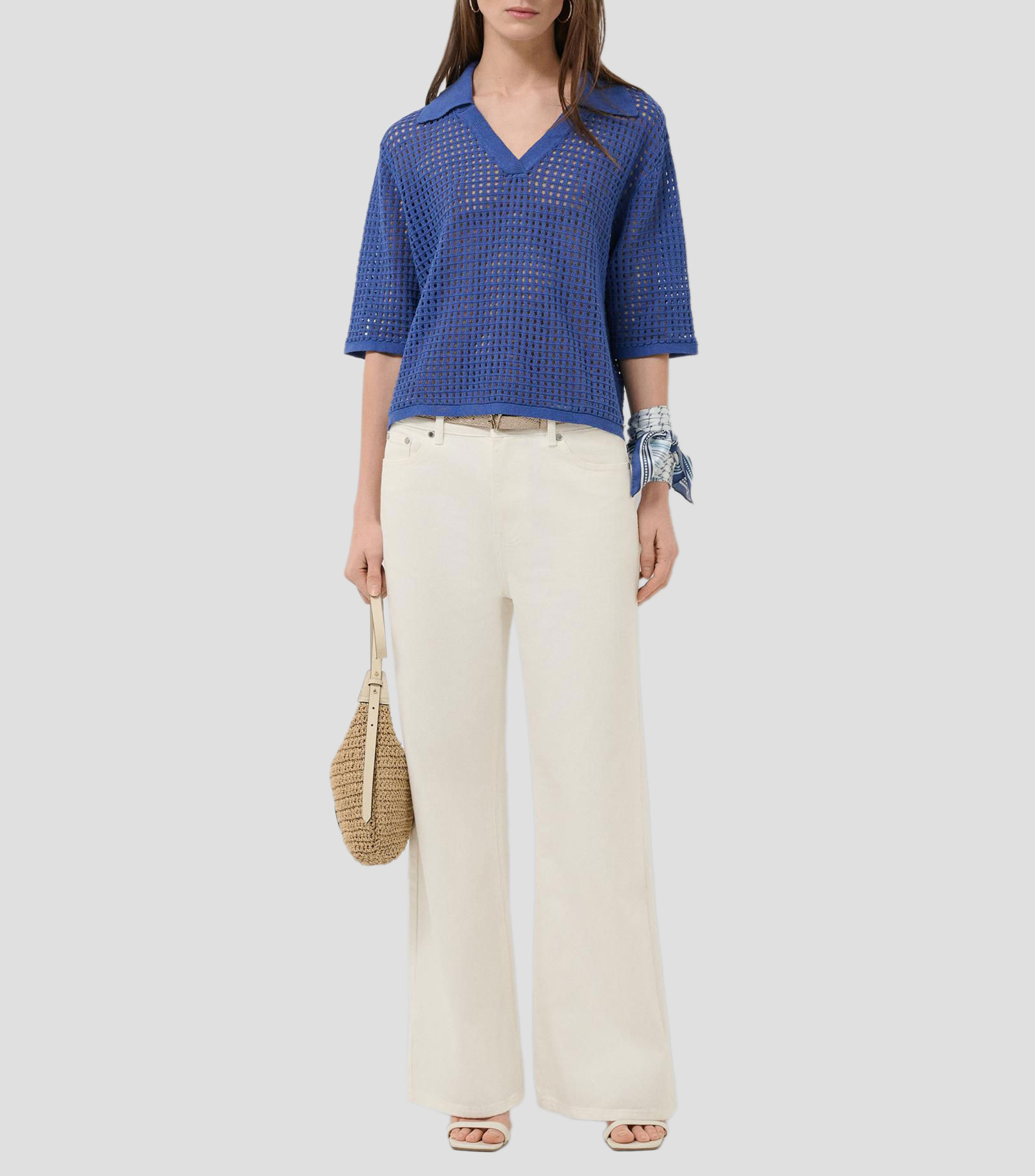 Blusa liso manga 3/4 Mujer