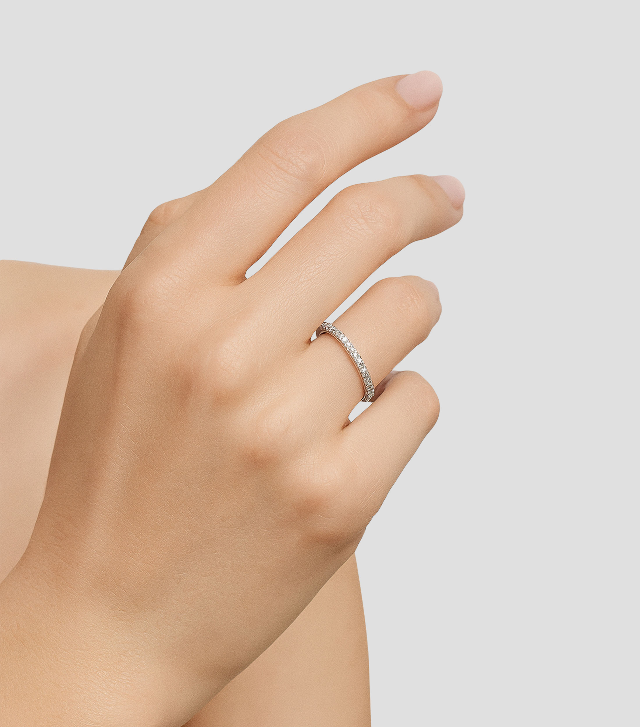 Anillo de compromiso en oro blanco 18 Kts con diamantes Mujer Talla 5