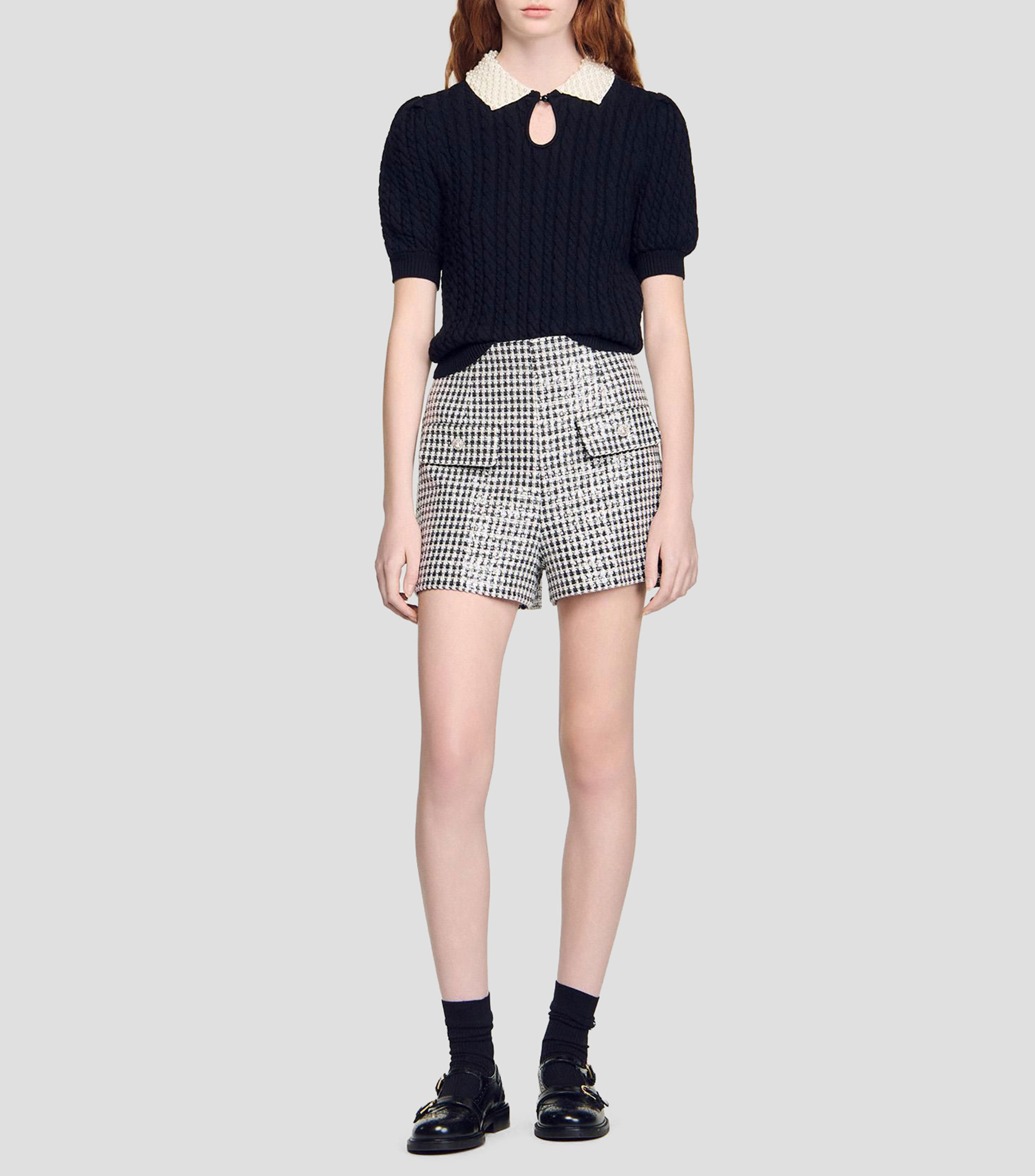 Blusa lisa manga corta Mujer