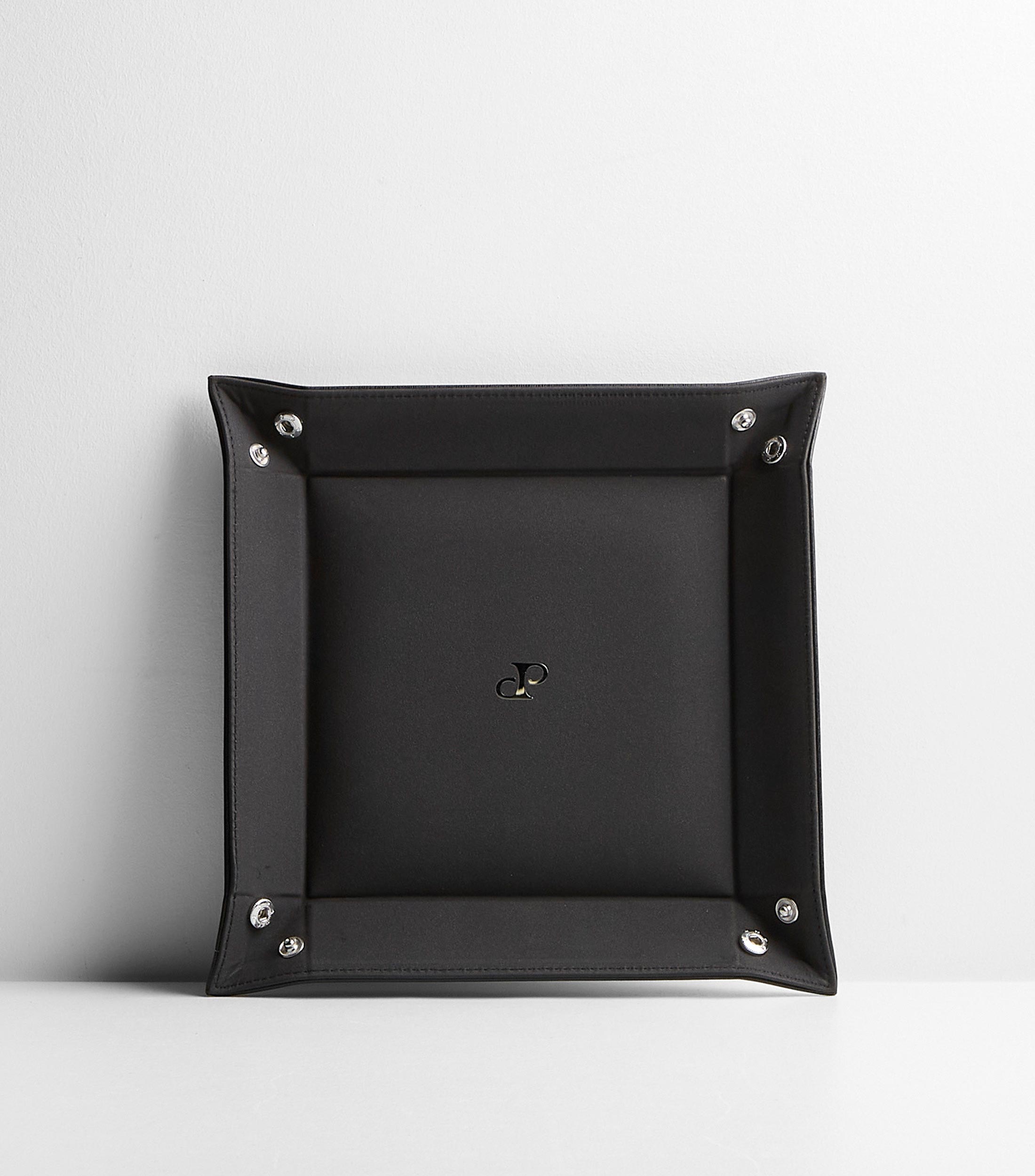 Bandeja de valet para relojes en piel negro