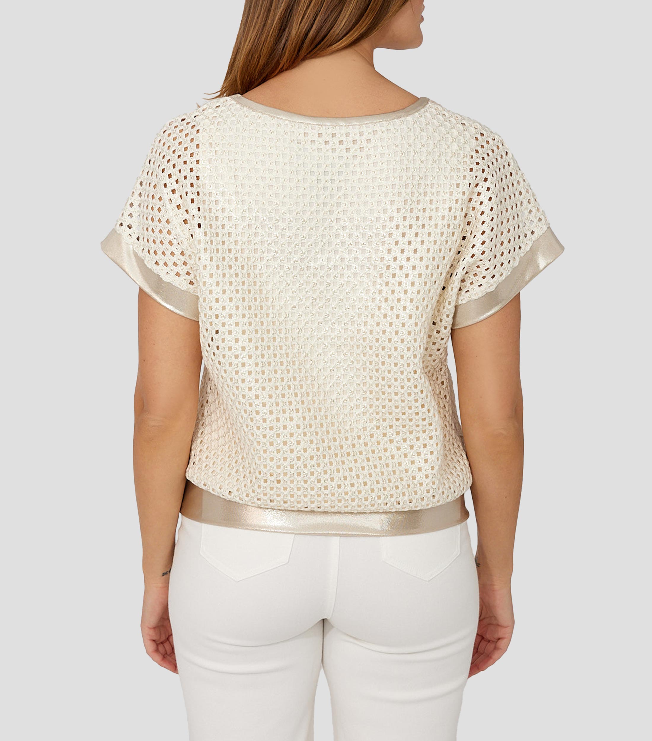 Blusa lisa manga corta Mujer