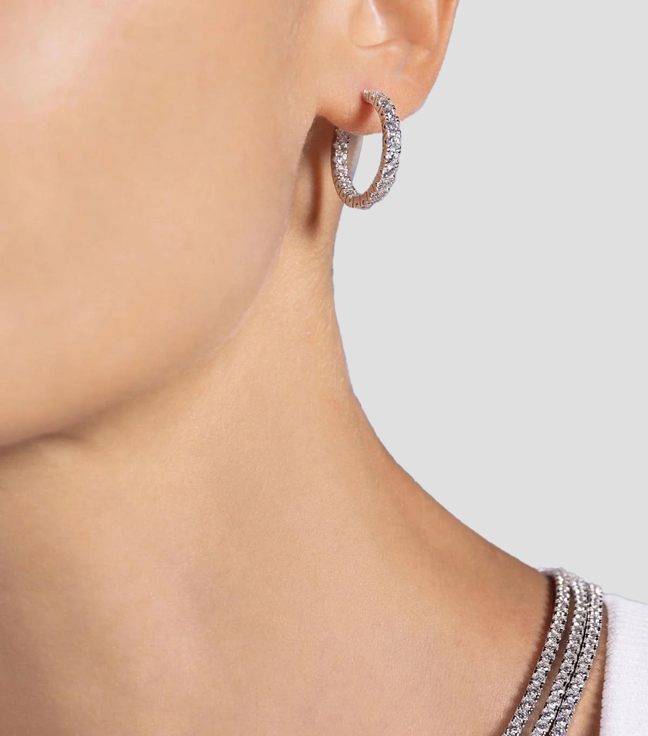 Aretes en plata con circonias cúbicas Festival Mujer