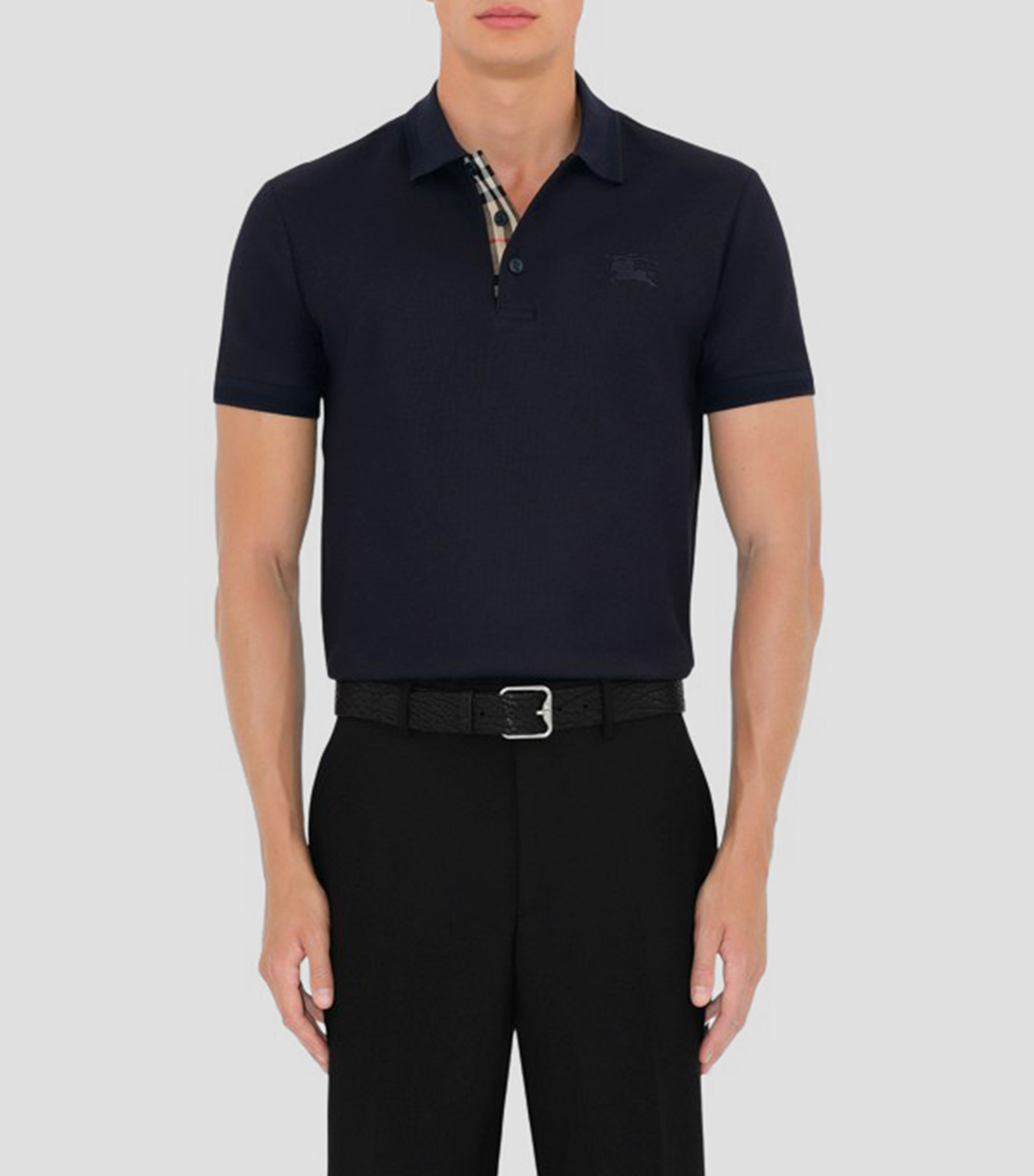 Playera tipo polo manga corta lisa Hombre