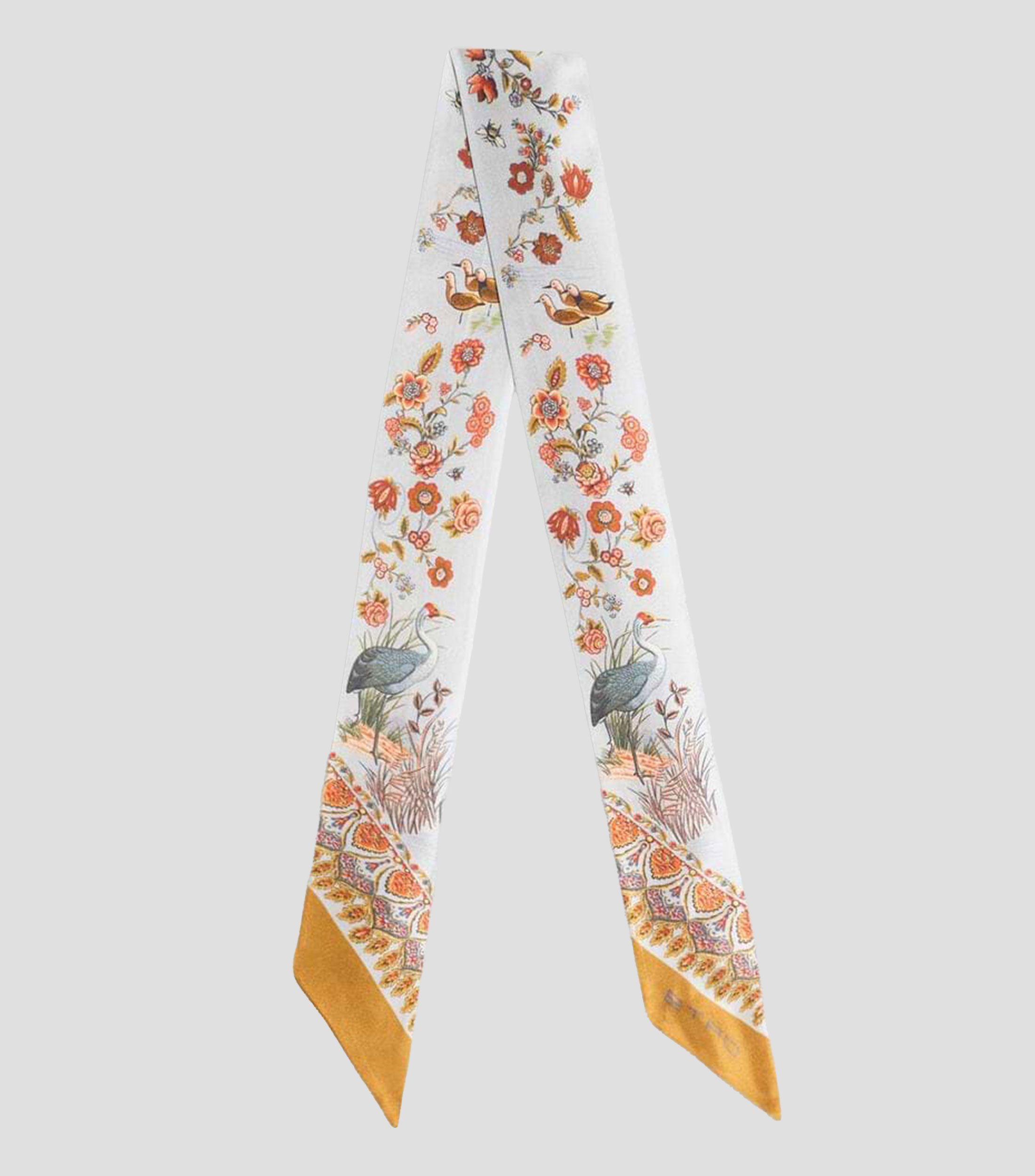 Pañuelo en seda multicolor estampado Hombre