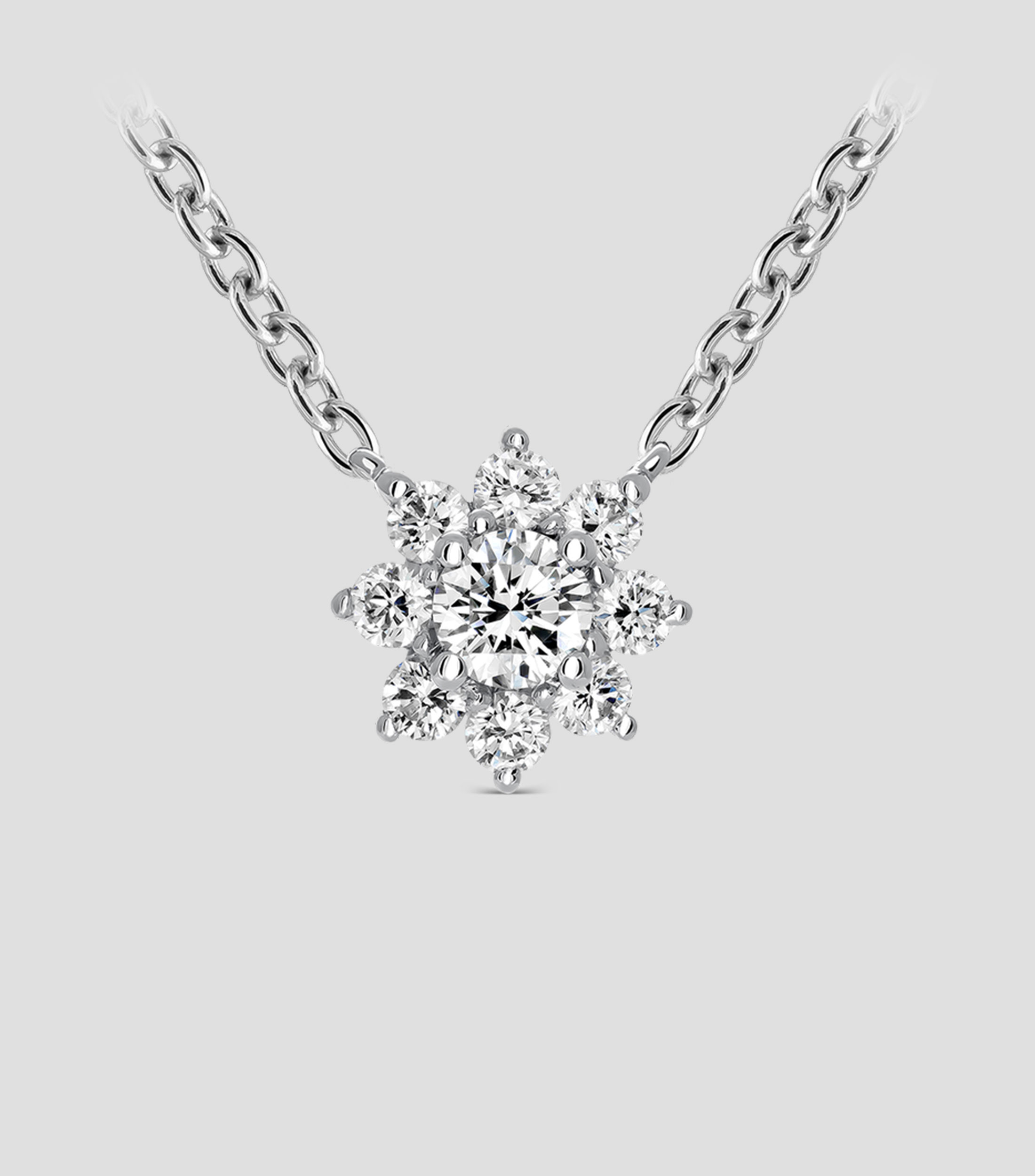 Collar en oro blanco 18 Kts con diamantes Mujer