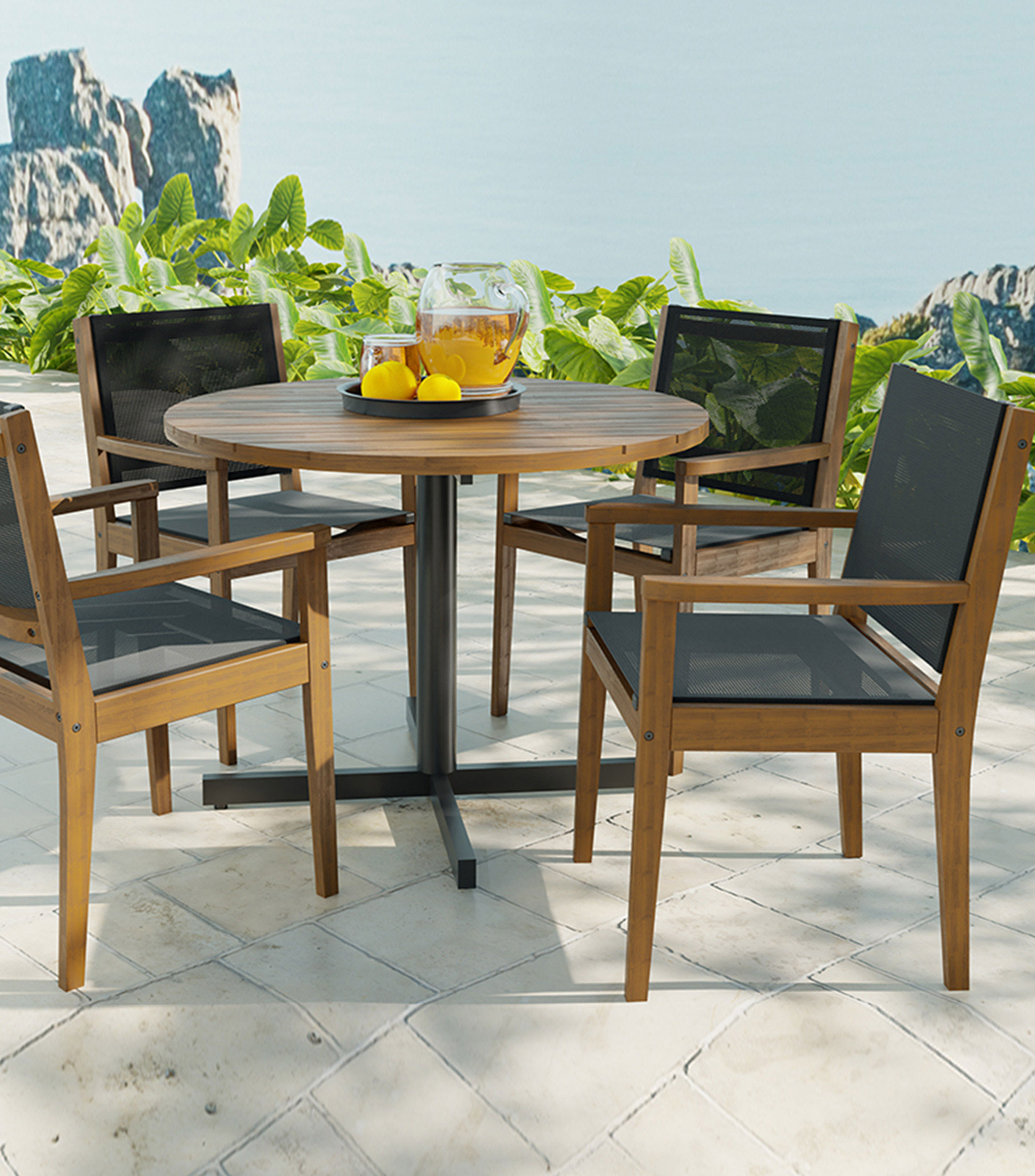 Silla con Brazos para exterior Sevega en madera