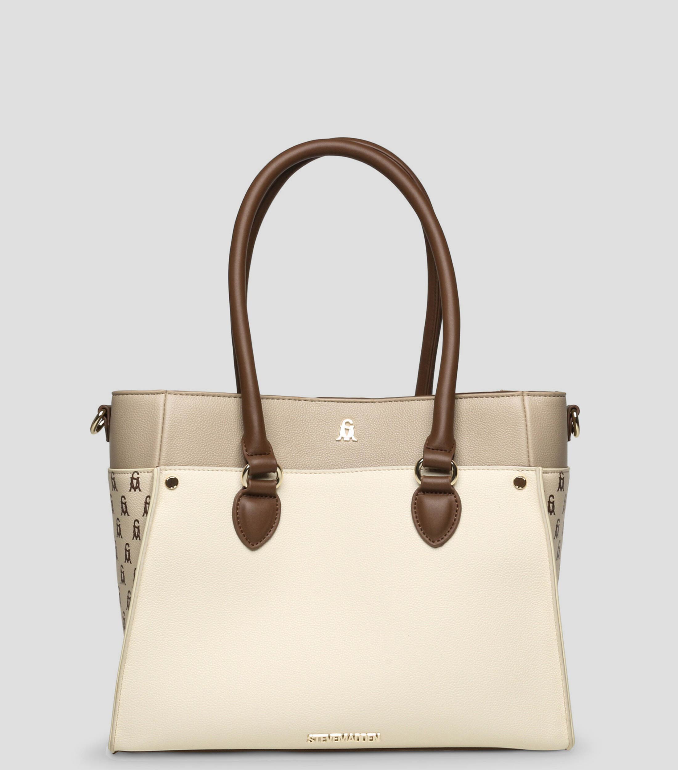 Steve Madden BMAY Mini Borsa A Secchiello Con Coulisse, Tracolla Donna, Colore Nero/beige - 4