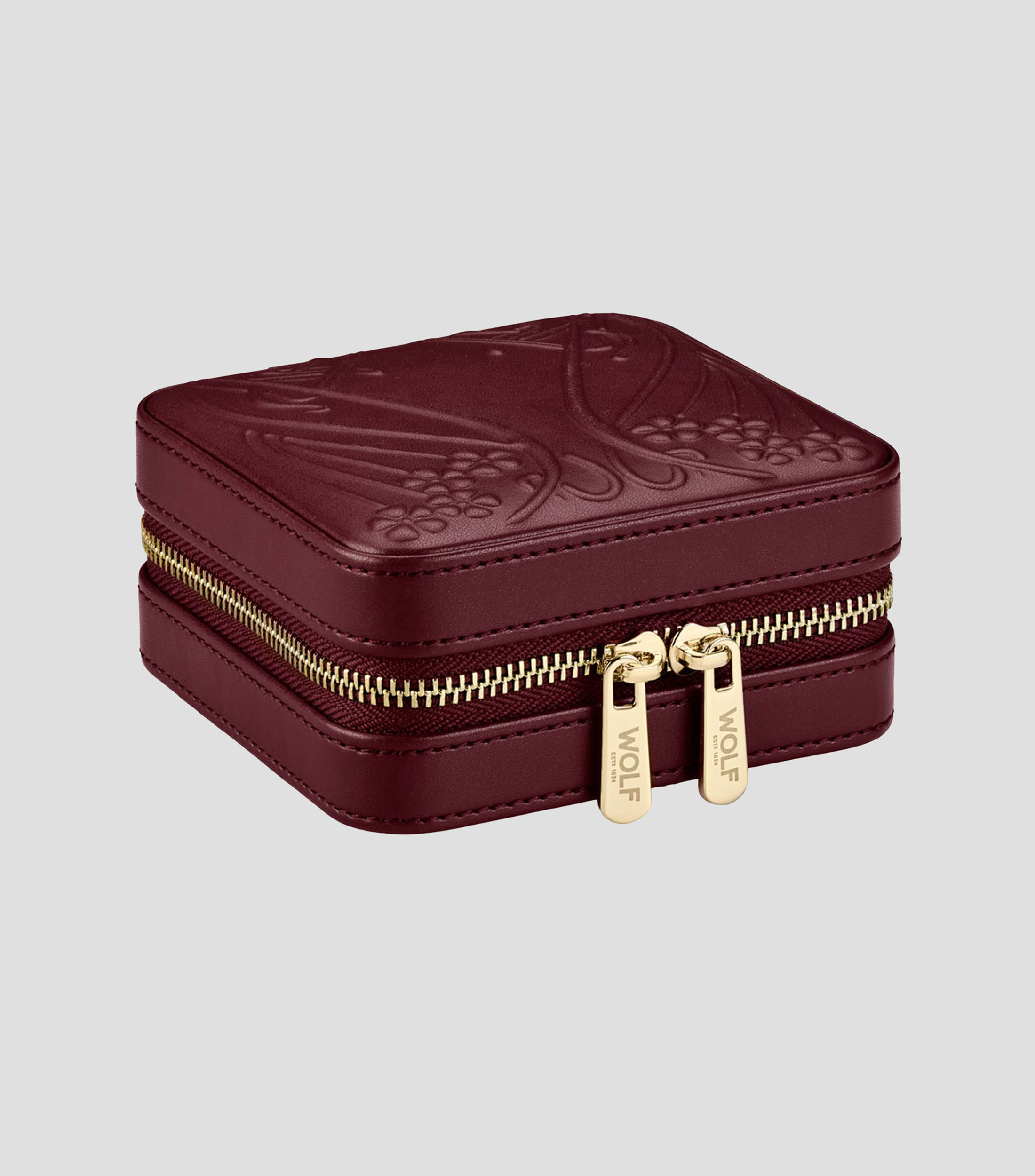 Estuche con cierre para Joyas Mediano WOLF X LIBERTY Burgundy
