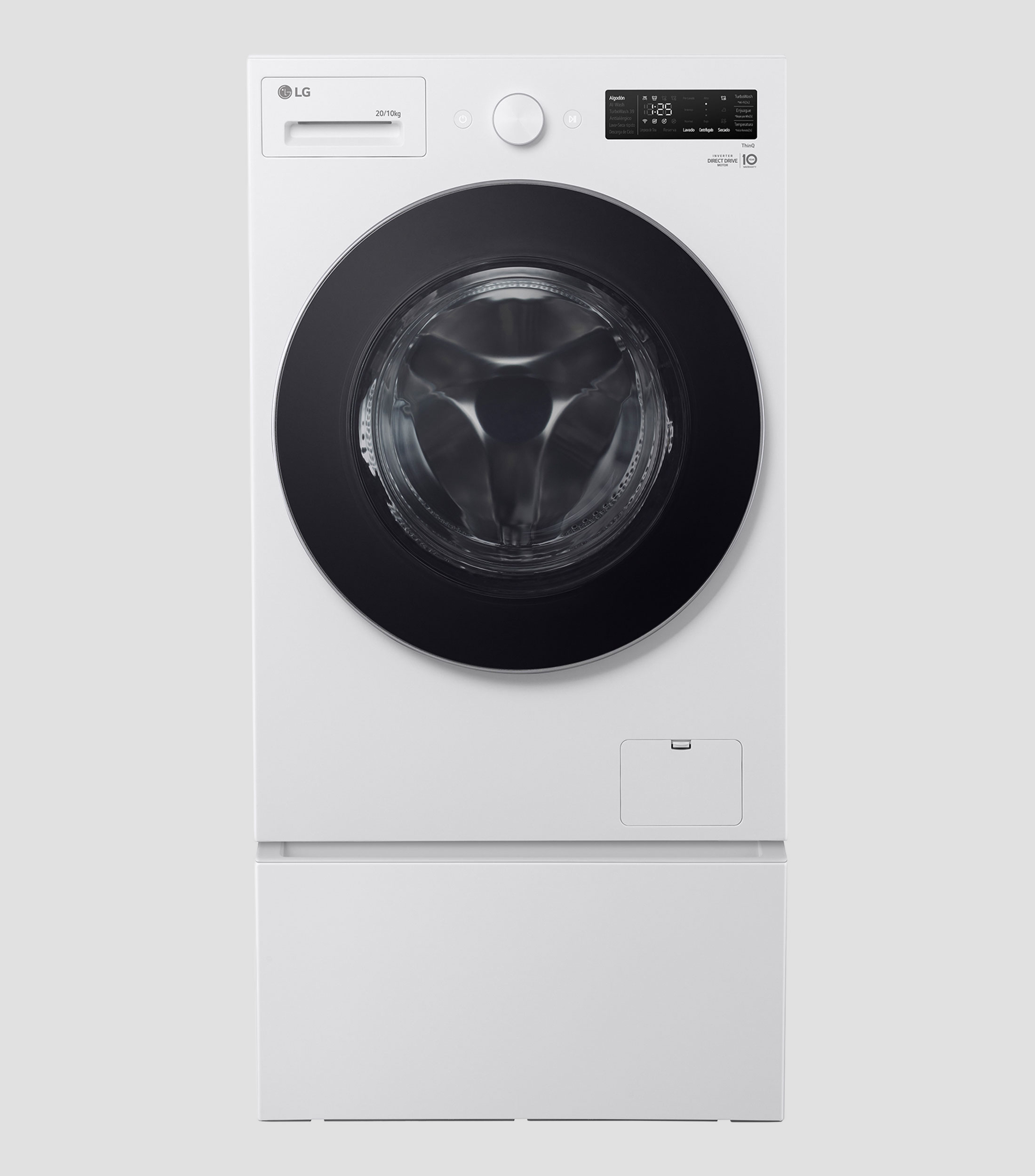 Lavasecadora eléctrica 20 kg, 10 kg carga frontal