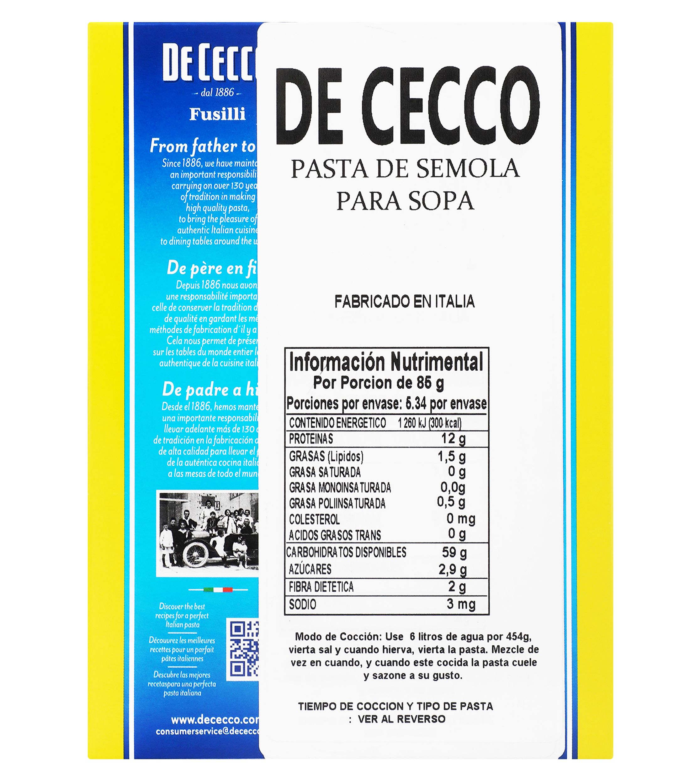 Pasta Fusilli No. 34, 454 g