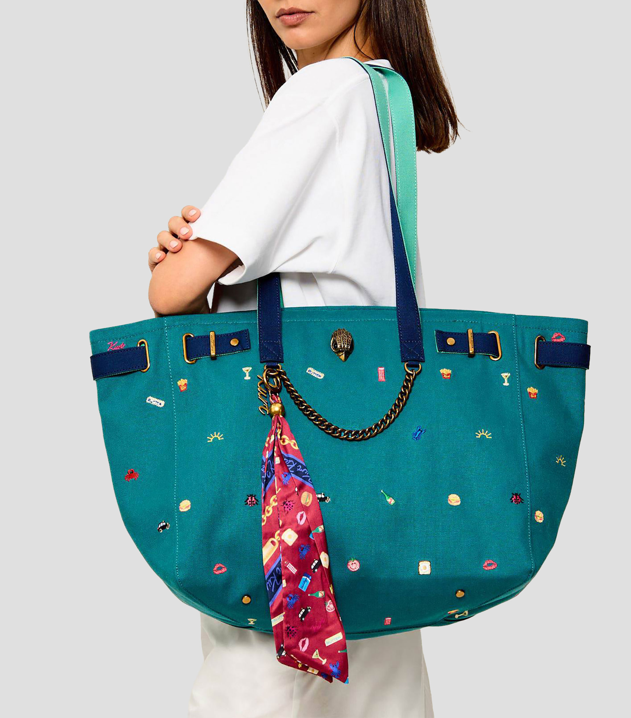 Bolsa tote lisa con detalle decorativo Mujer