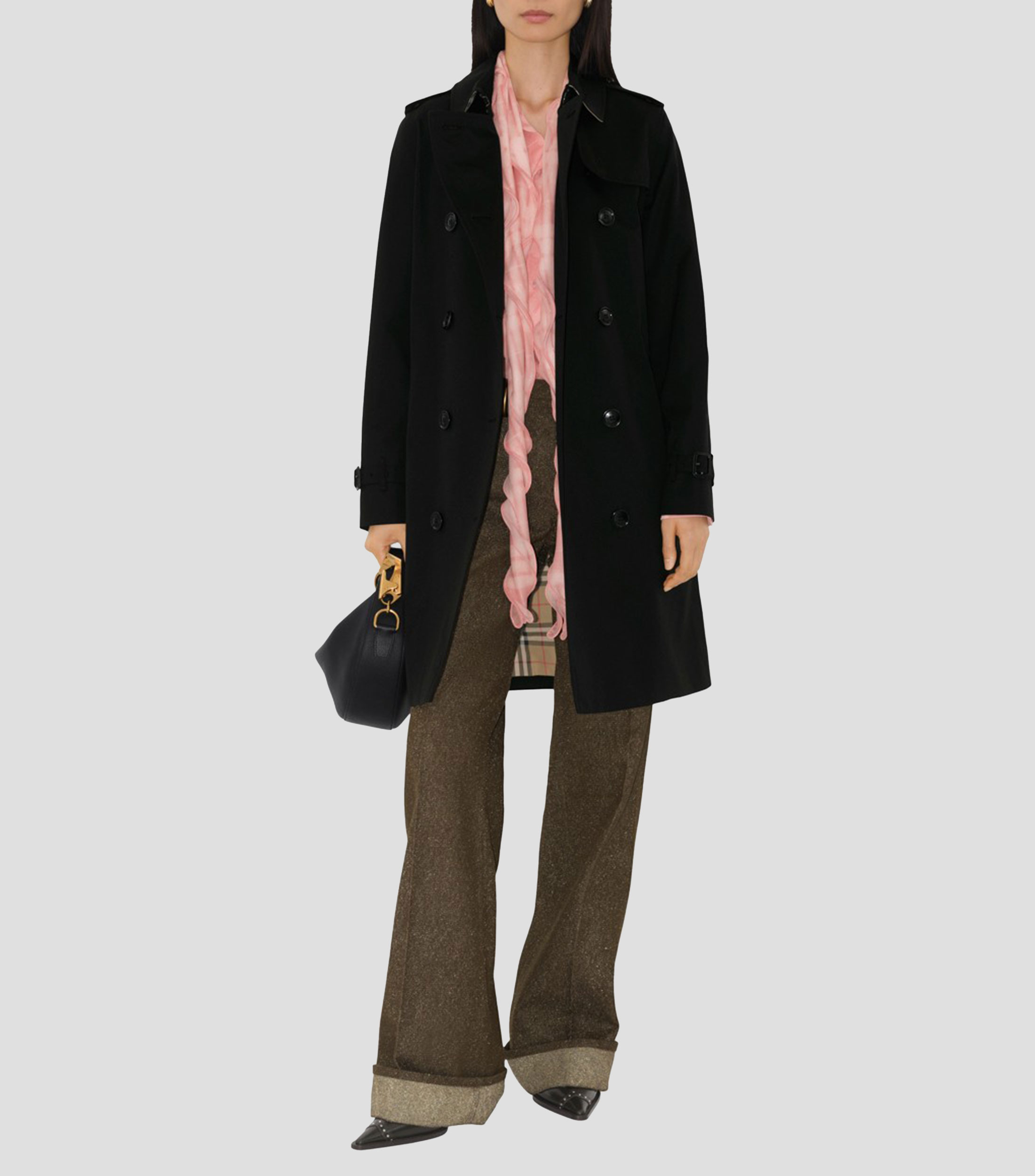 Gabardina midi con cierre de botones y lazo Heritage Kensington Mujer