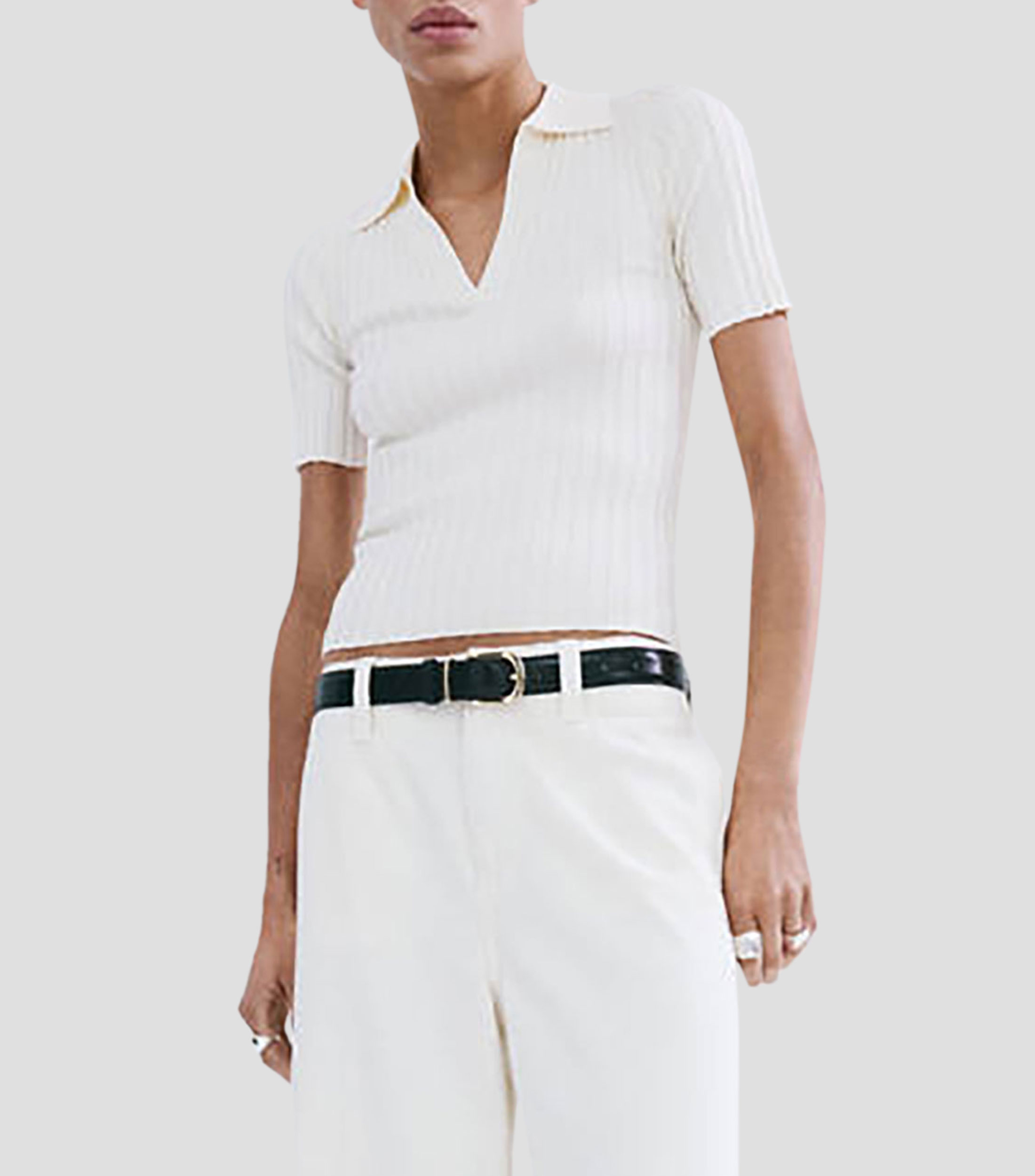 Suéter cuello polo Mujer