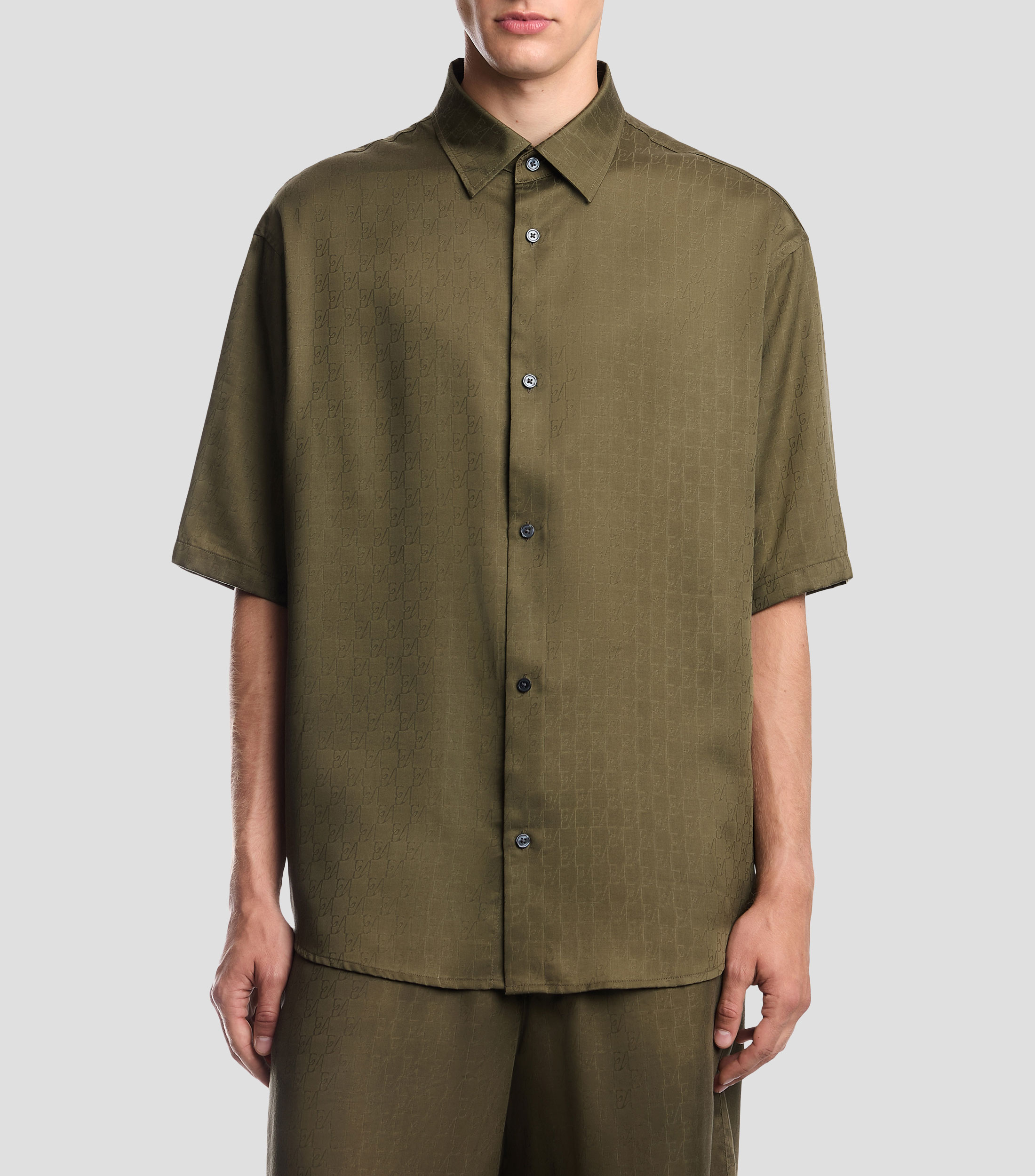 Camisa con estampado manga corta Hombre