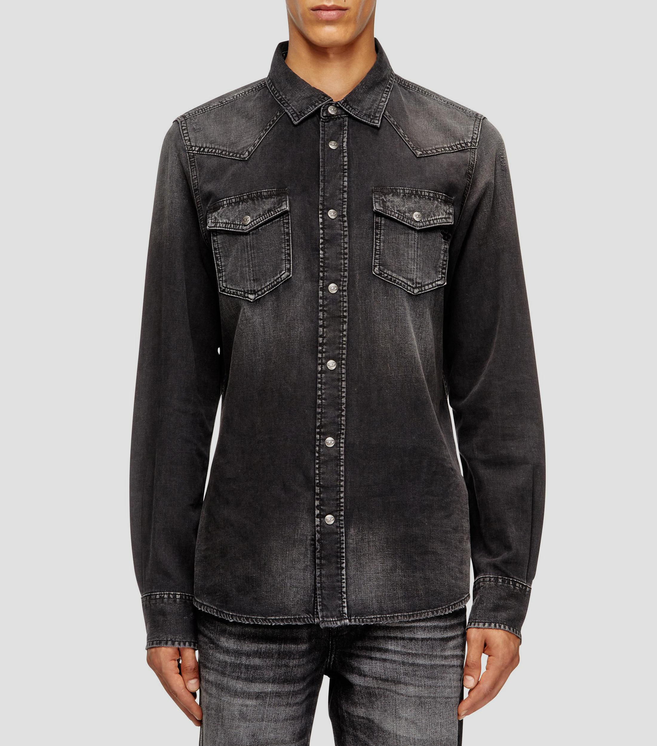 Camisa lisa de manga larga D-Vega Hombre