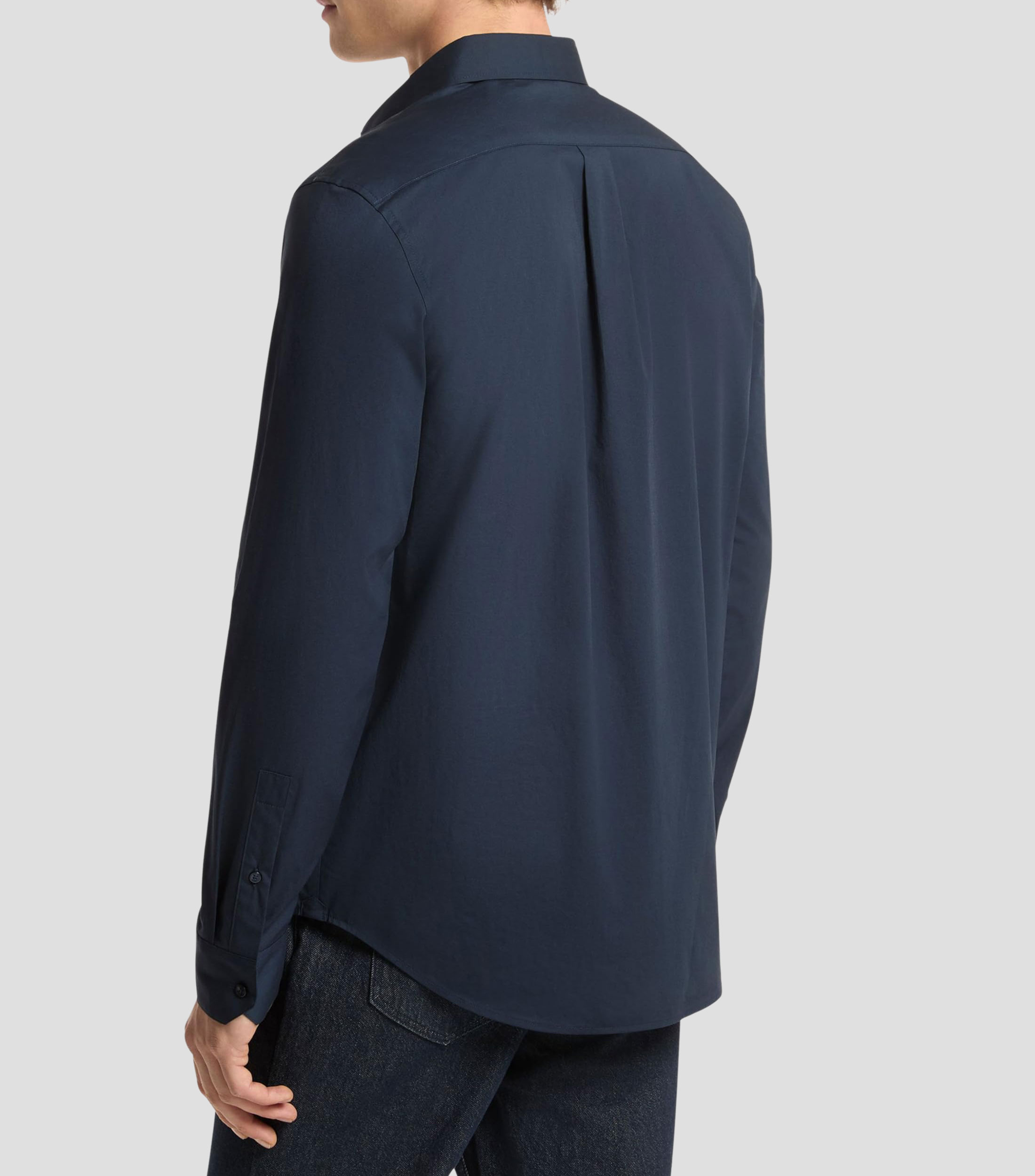Camisa lisa manga larga Hombre
