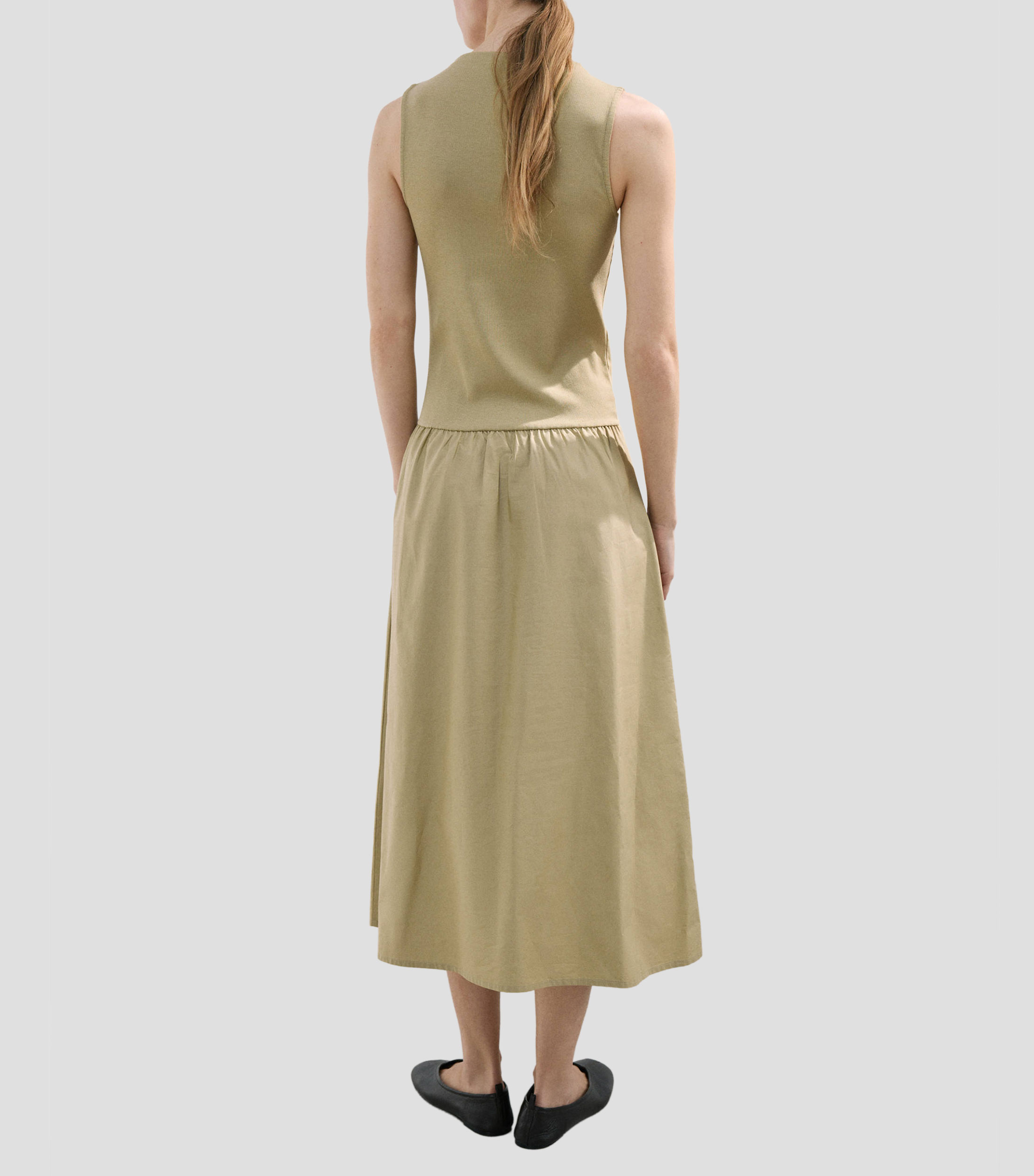 Vestido largo liso Mujer