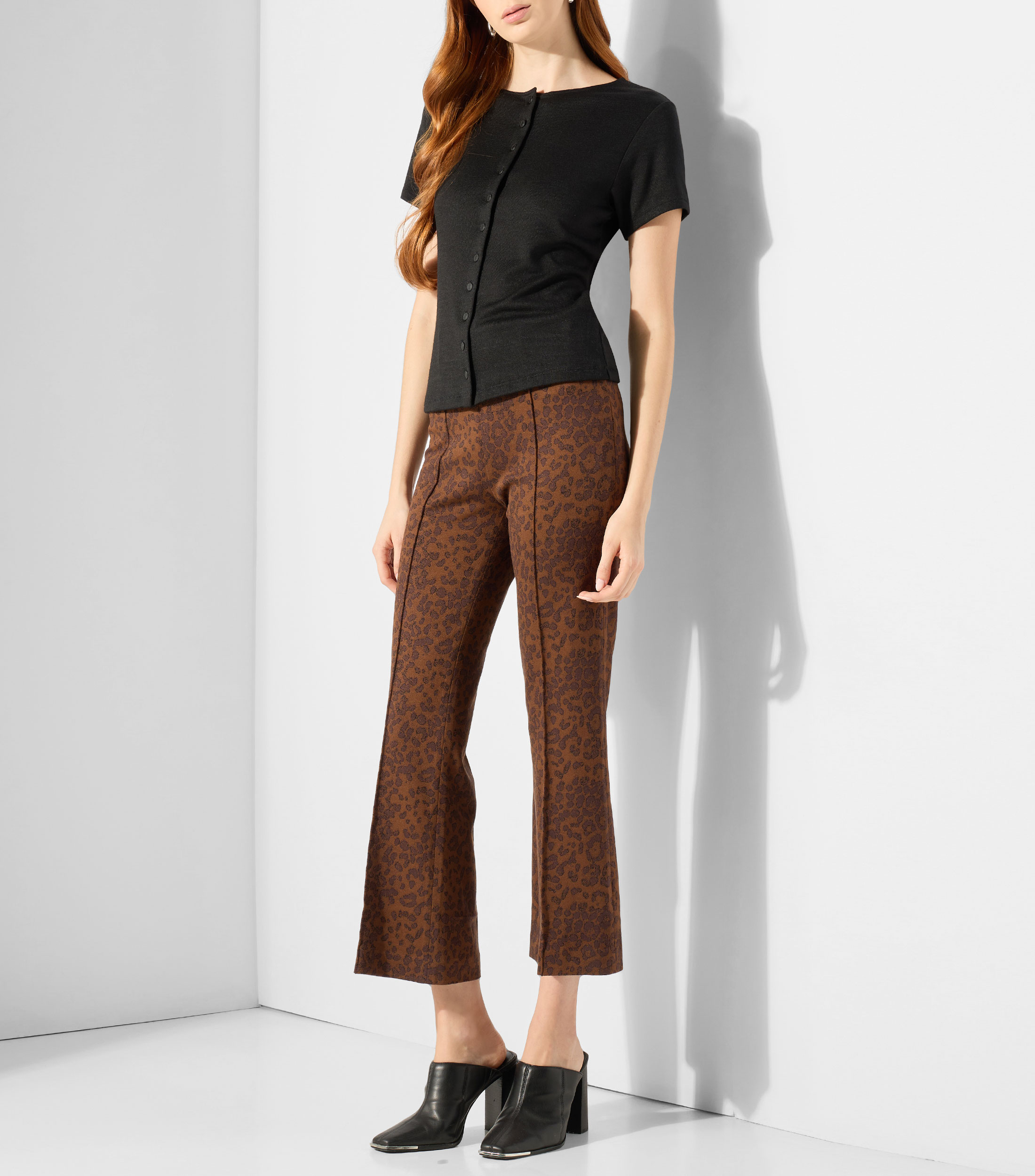 Blusa lisa con manga corta Mujer