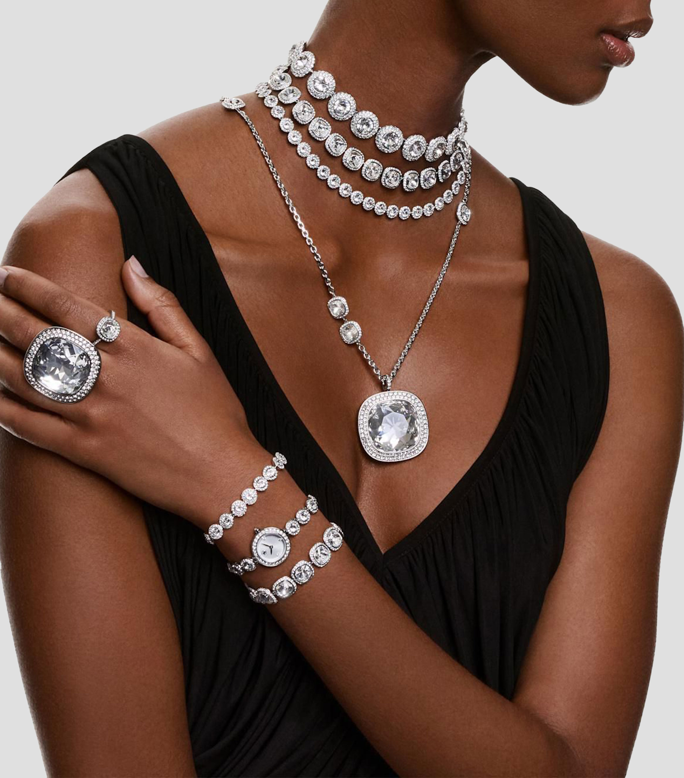 Anillo Una Angelic con cristal Cushion y pavé Mujer